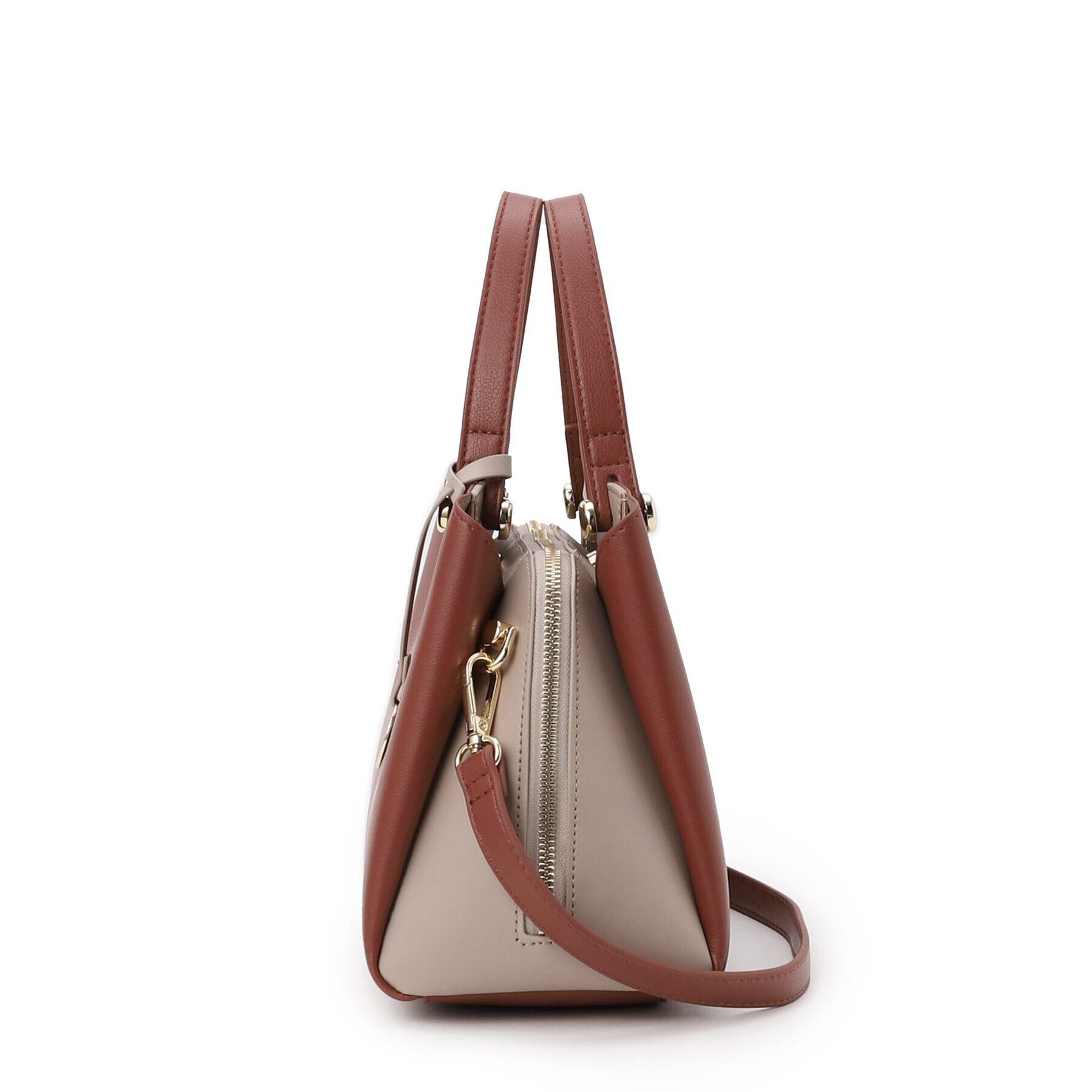 OPAQUE.CLIP「【2WAY】スムース合皮バイカラーミドルボストンバッグ」|ボストンバッグ|