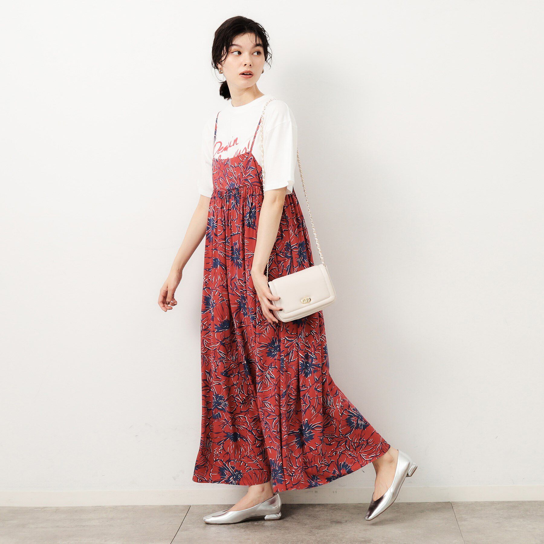 OPAQUE.CLIP「ビックフラワープリントキャミワンピース【洗える】」|ワンピース|