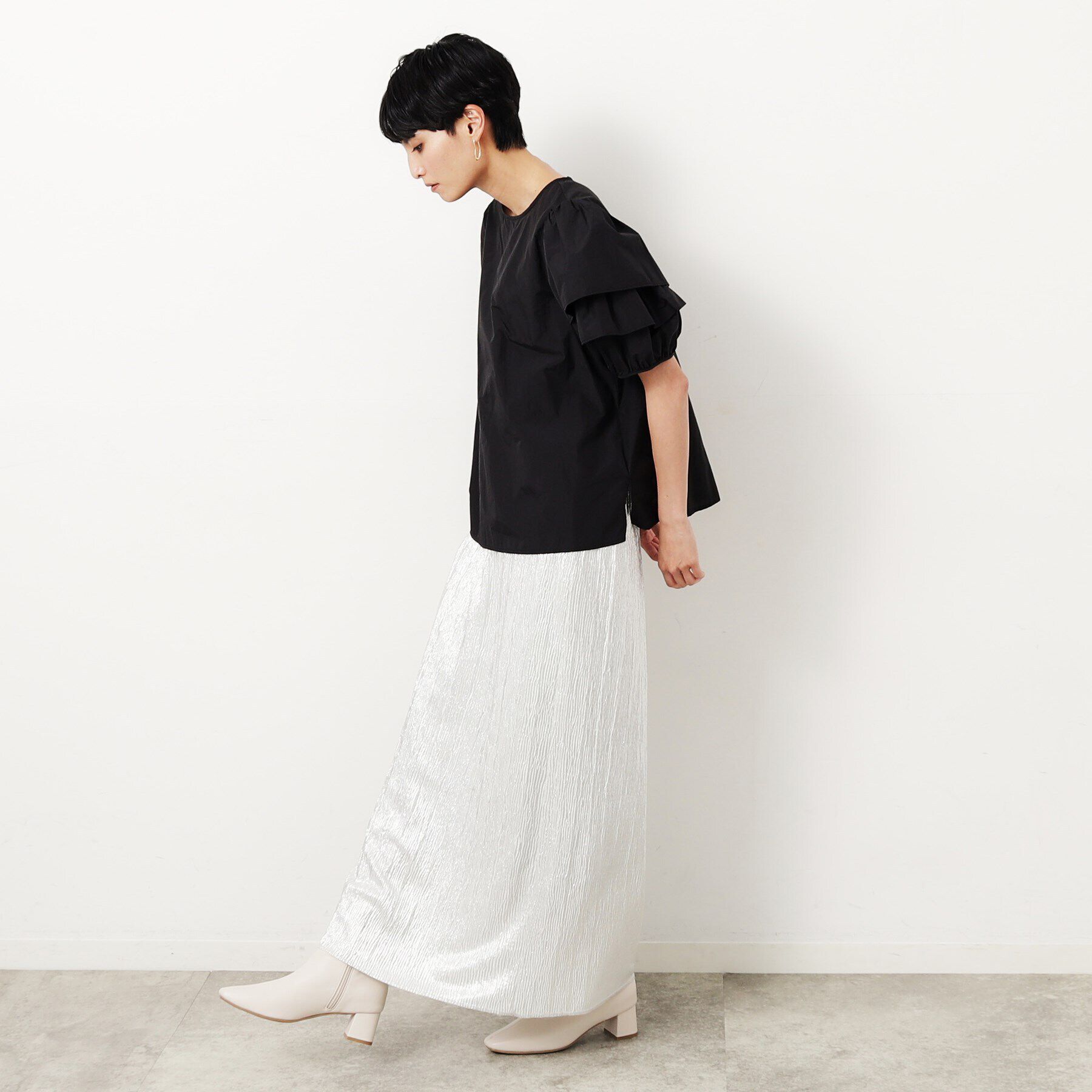 OPAQUE.CLIP「《美人百花掲載》フリル重ねスリーブブラウス【洗濯機洗い可】」|シャツ・ブラウス|