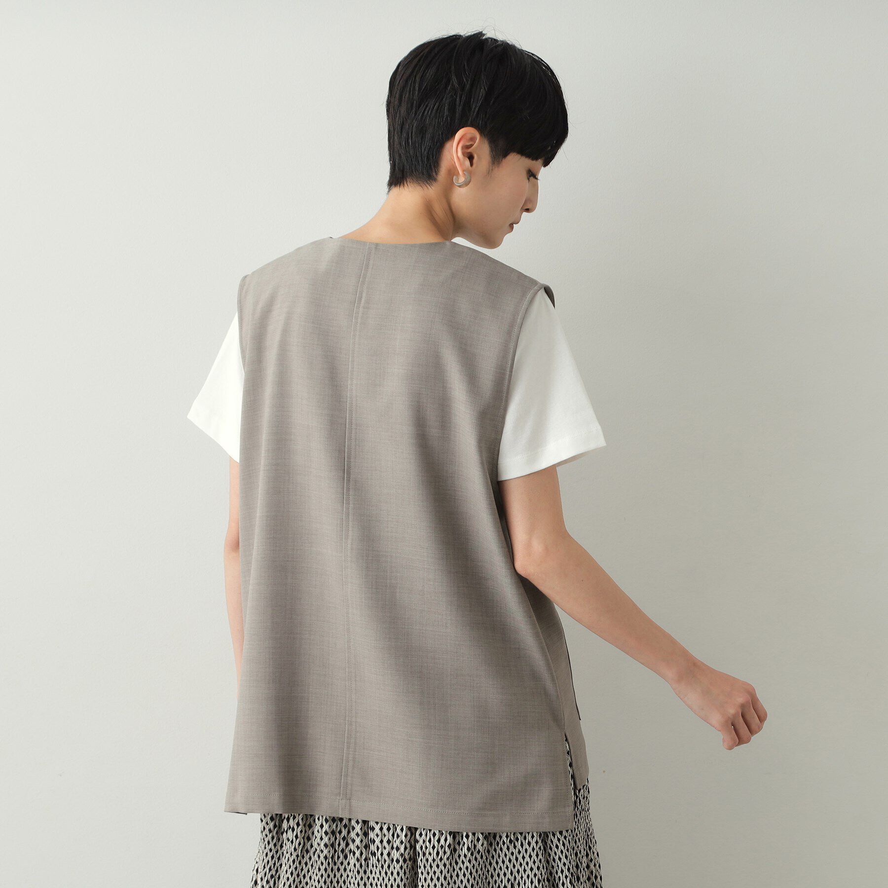 OPAQUE.CLIP「Vネックプルオーバージレ【洗濯機洗い可】」|ベスト・ジレ|