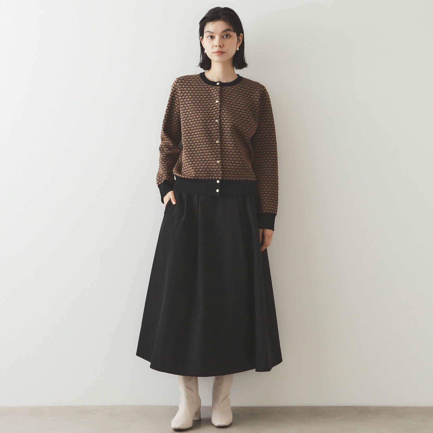 OPAQUE.CLIP「メモリータフタ フレアスカート【洗濯機洗い可】」|スカート|