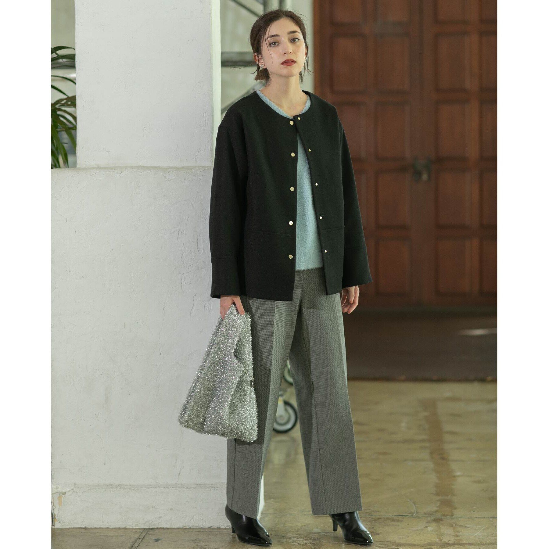 OPAQUE.CLIP「《SS-LLsize》着丈が選べる！裏起毛ストレッチワイドパンツ【蓄熱素材/洗濯機洗い可】」|その他|