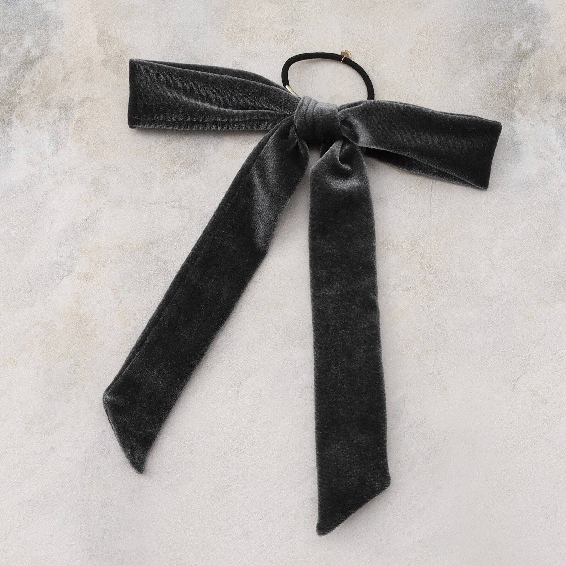 OPAQUE.CLIP「ベロアリボンヘアゴム」|その他|チャコールグレー(0