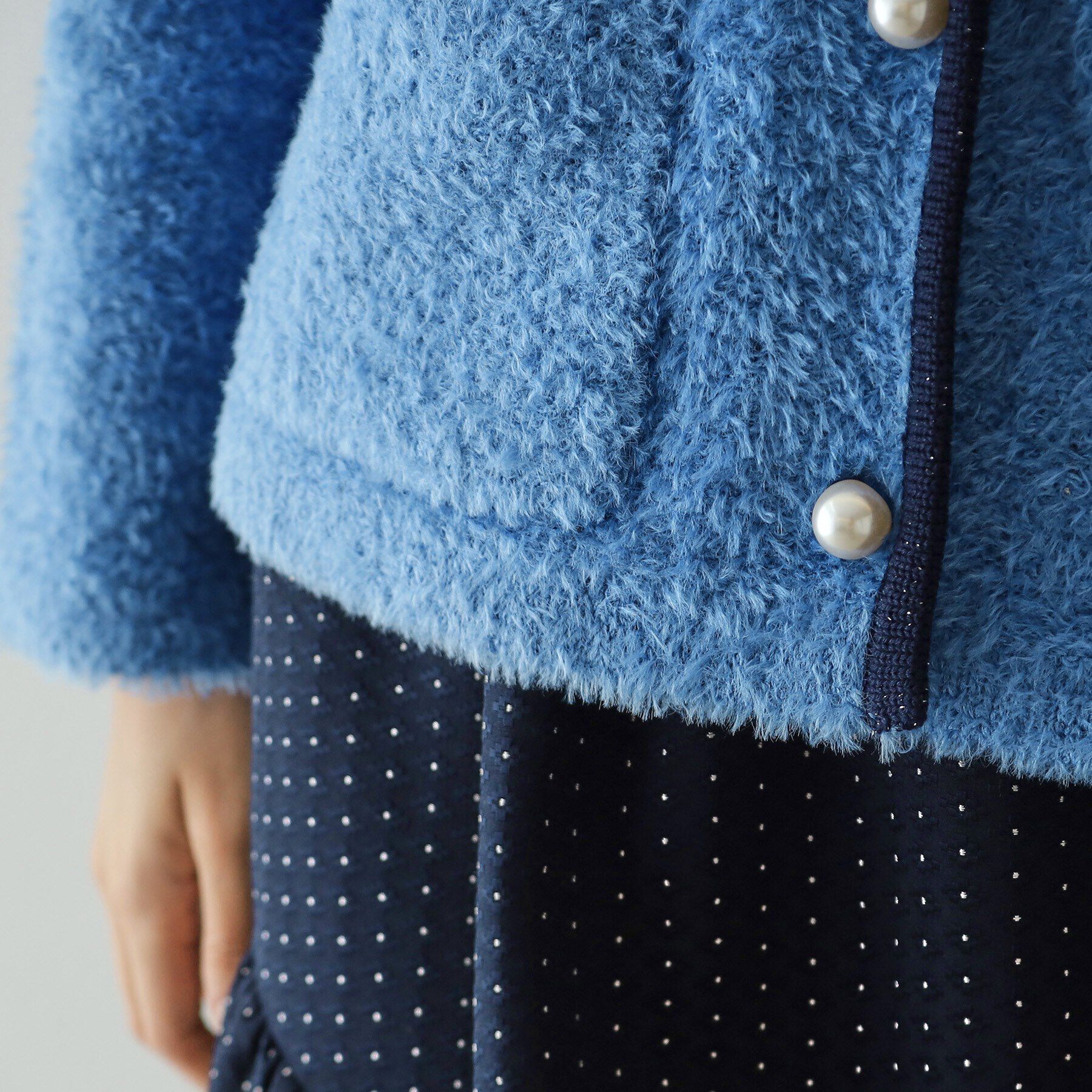 OPAQUE.CLIP「《美人百花掲載》ブークレ配色ニットカーディガン【洗濯機洗い可】」|カーディガン|