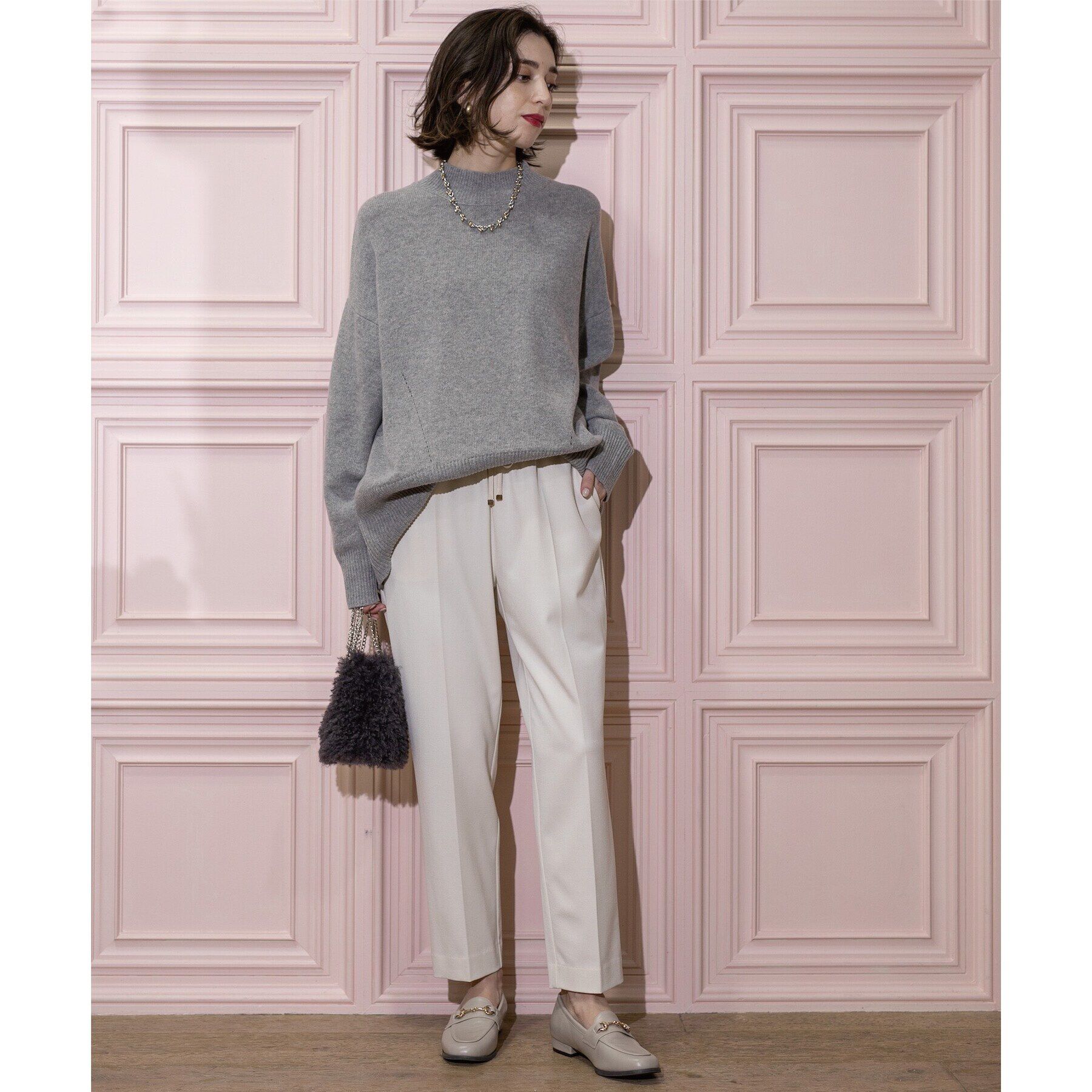 OPAQUE.CLIP「《SS-LLsize》裏起毛ストレッチイージーテーパードパンツ【蓄熱素材/洗濯機洗い可】」|その他|