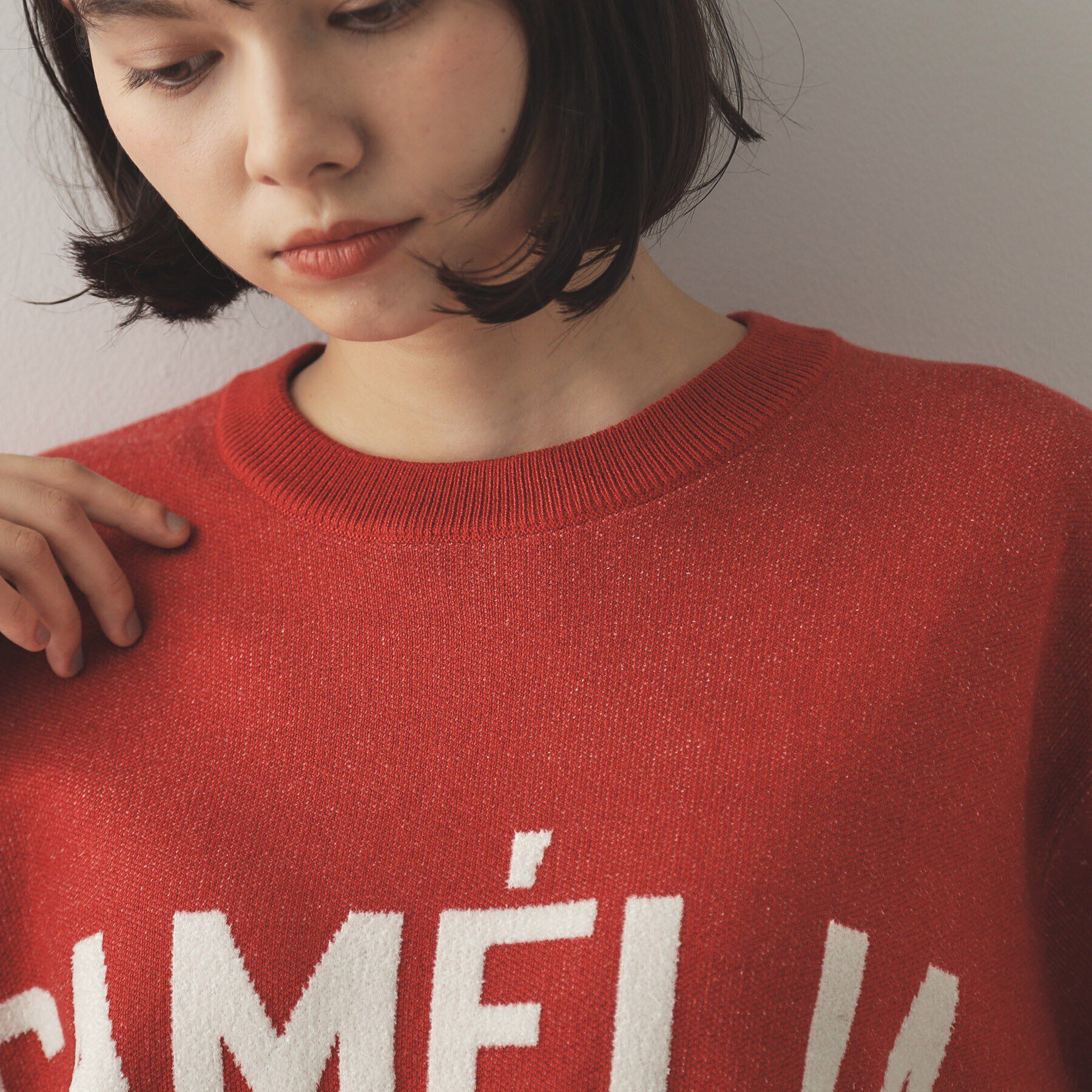 OPAQUE.CLIP「モールロゴジャカードニット【洗える】」|ニット・セーター|