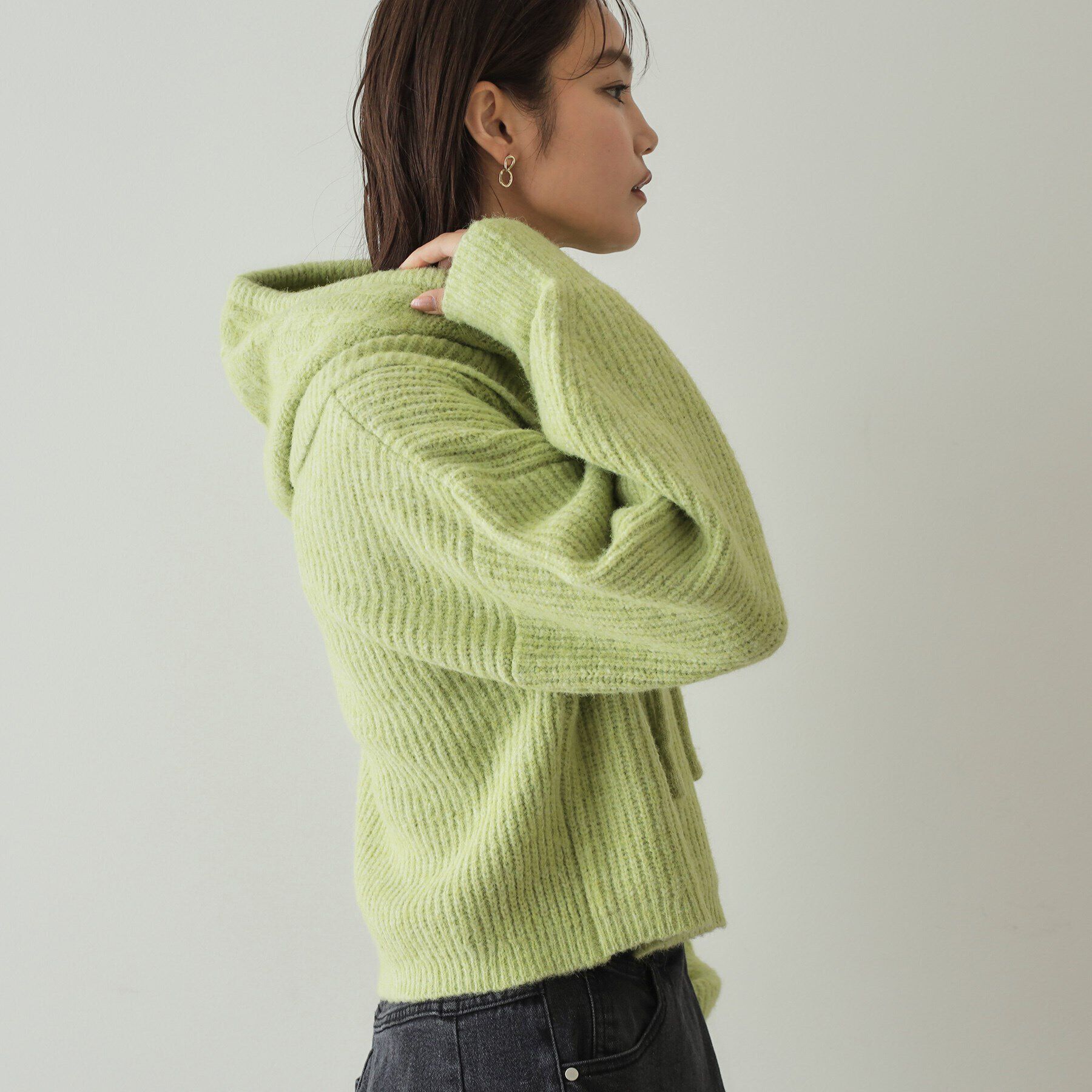 OPAQUE.CLIP「《ツインセット》バラクラバ&times;ハイネックショートニット【洗える】」|ニット・セーター|