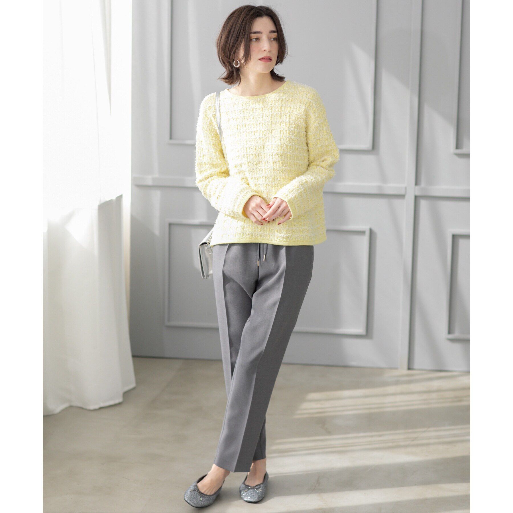 OPAQUE.CLIP「ツイードライクニット【洗濯機洗い可】」|ニット・セーター|