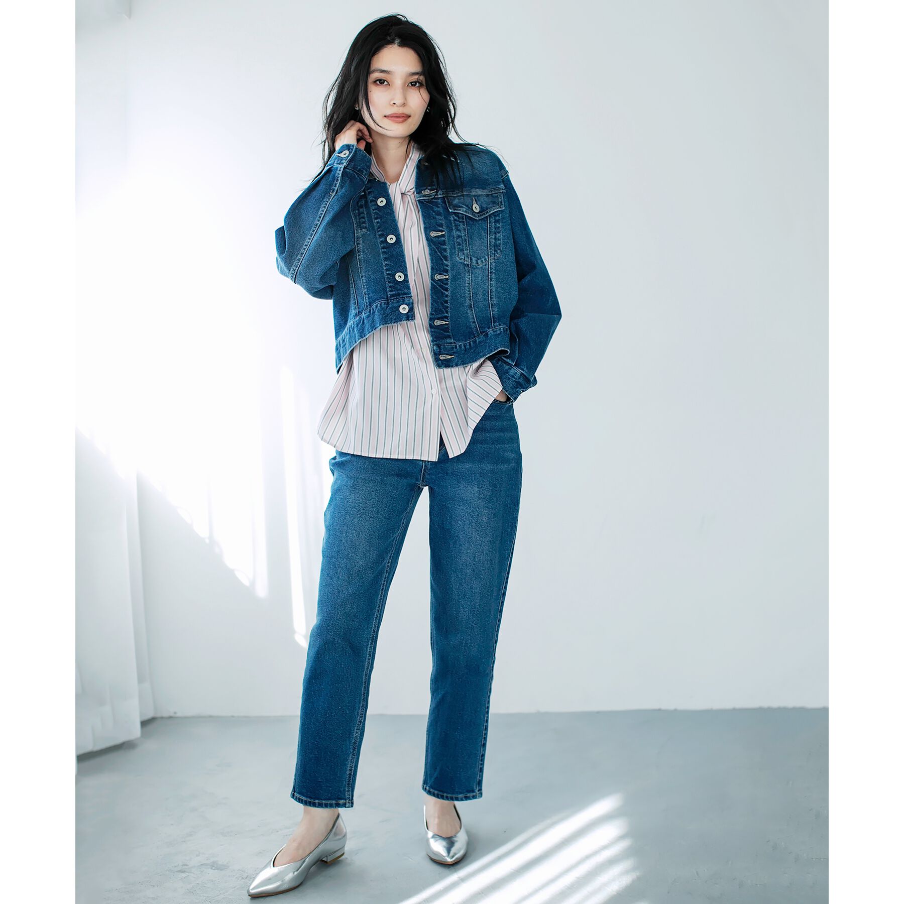 OPAQUE.CLIP「《SS-LLサイズ》ストレッチスリムストレートデニム【洗濯機洗い可】」|その他|