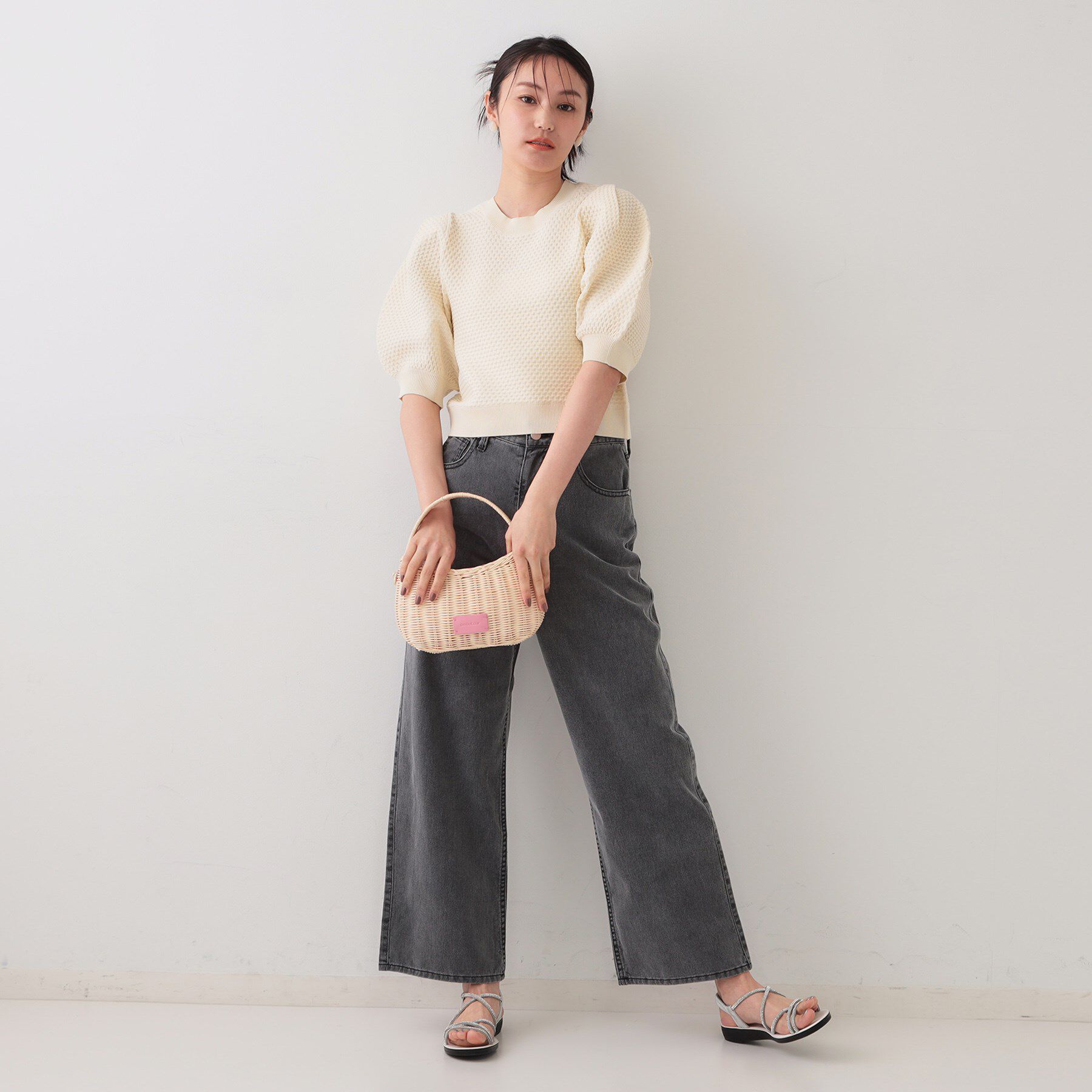 OPAQUE.CLIP「ぽこぽこパフスリーブニット【洗濯機洗い可/抗ピル】」|ニット・セーター|