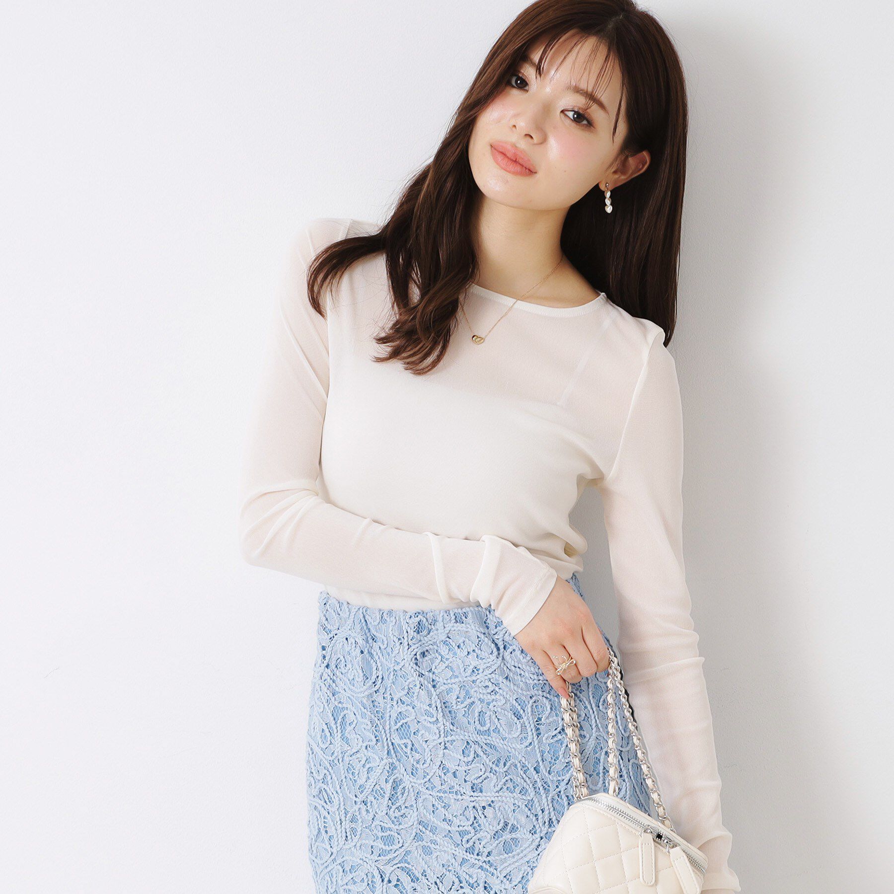 Couture broach「チュールクルーネックTシャツ」|Tシャツ・カットソー|