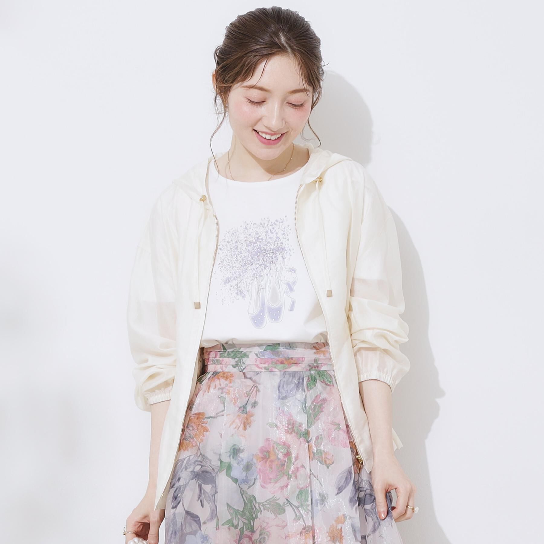 Couture broach「【オシャレな透け感・ペプラム】愛されシアーマンパ」|ブルゾン・スタジャン|