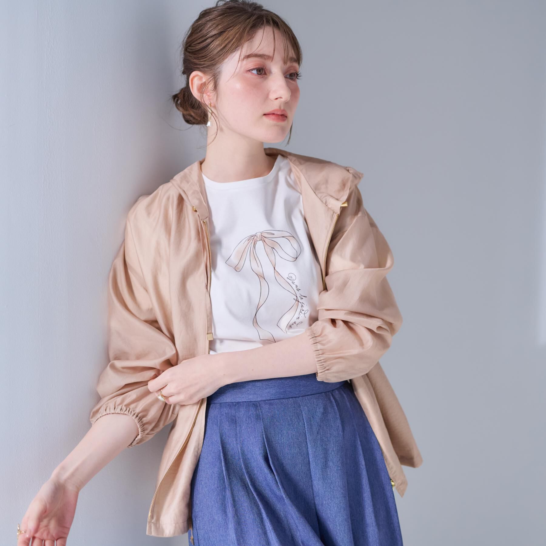 Couture broach「【オシャレな透け感・ペプラム】愛されシアーマンパ」|ブルゾン・スタジャン|