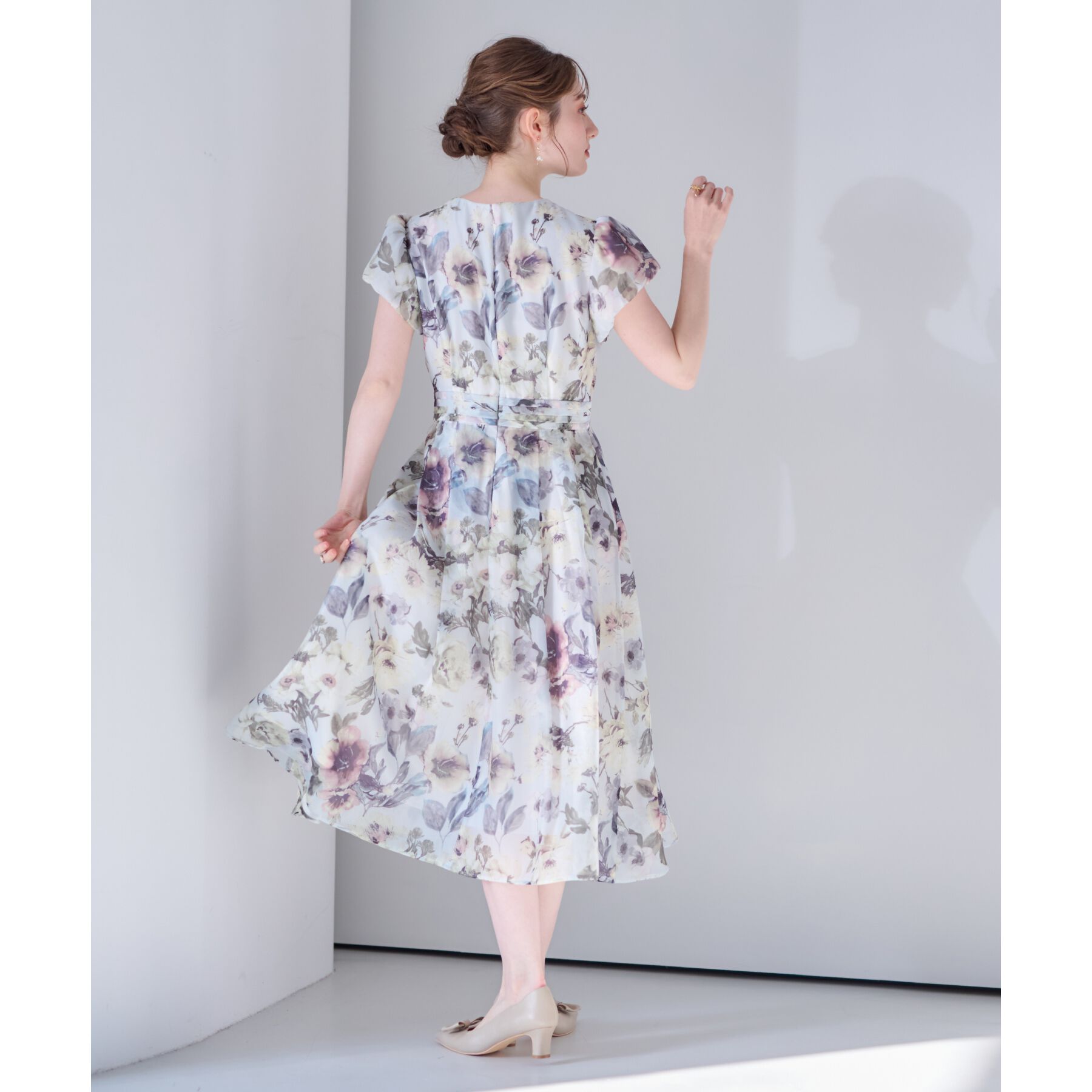 Couture broach「【花柄・一枚で着映える・細見え】Summerオーガンフルールワンピース」|ワンピース|