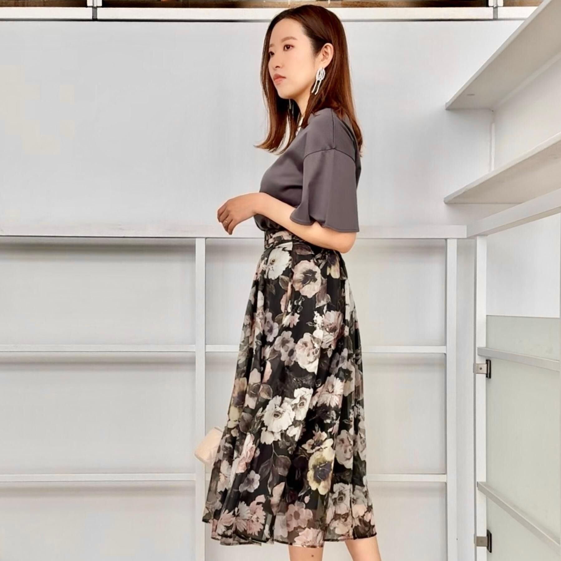 Couture broach「【マシンウォッシャブル・接触冷感・UV機能】60リボンロゴプリント フレアーT」|Tシャツ・カットソー|