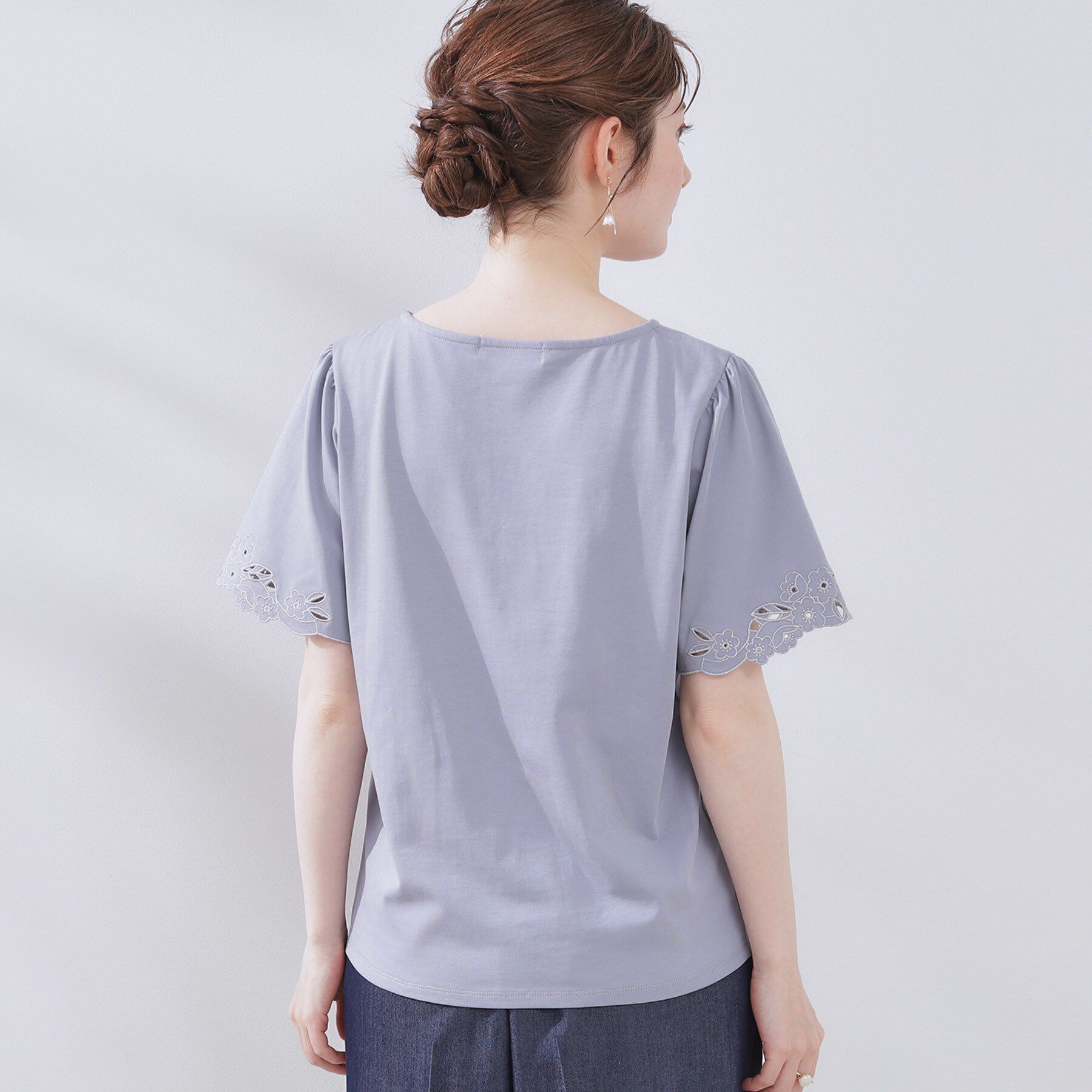 Couture broach「【接触冷感・UVカット】袖エンブロサイロコンパクトトップス」|Tシャツ・カットソー|