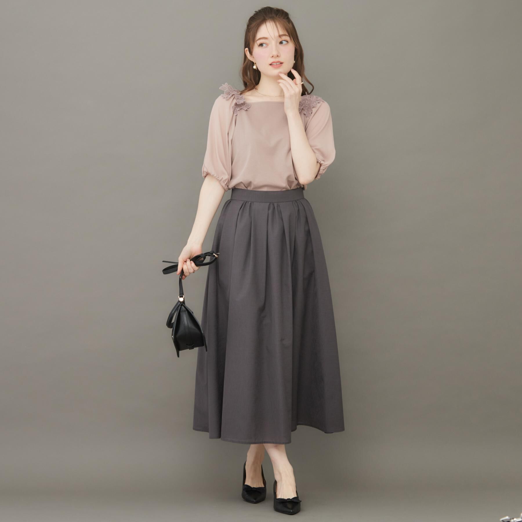 Couture broach「【マシンウォッシャブル・UVケア・接触冷感】ラグランレースドッキングカットソー」|Tシャツ・カットソー|