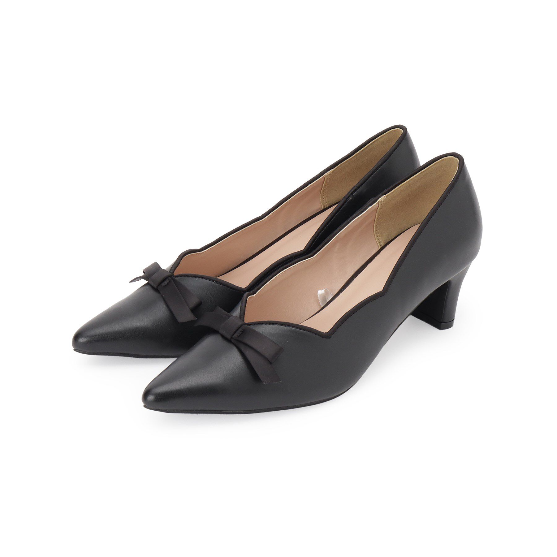 Couture broach「カットパイピングリボンパンプス」|パンプス|ブラック(019)