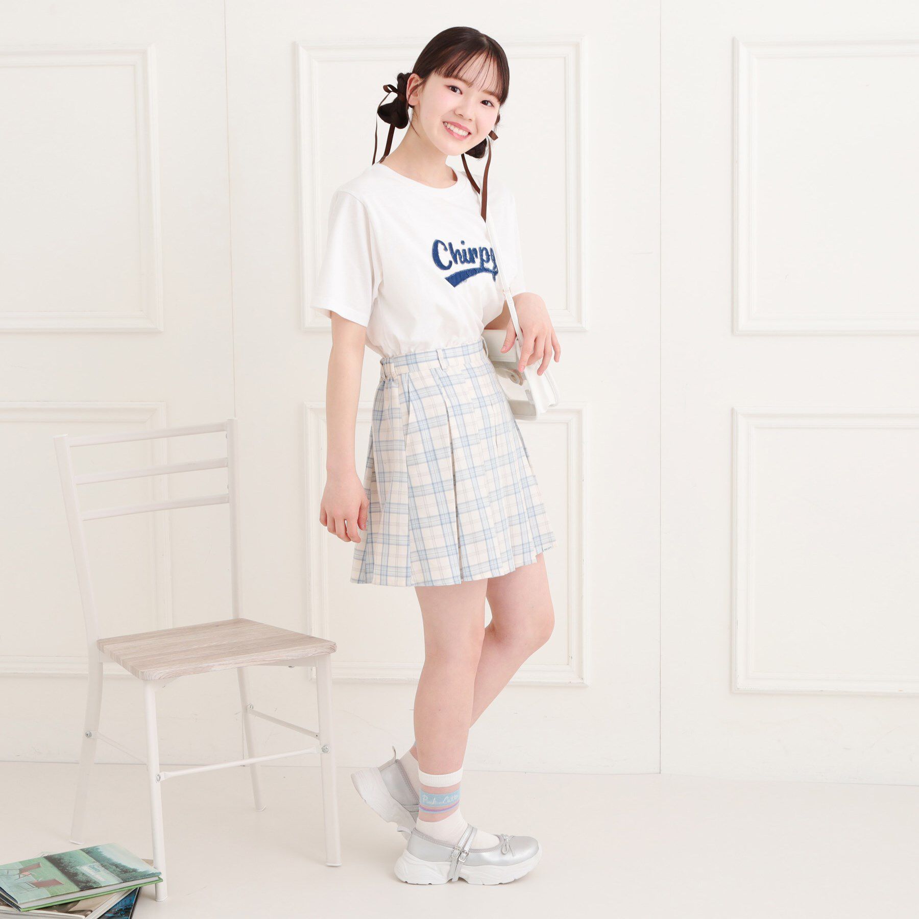 PINK-latte「ツイルアップリケTシャツ」|Tシャツ・カットソー|