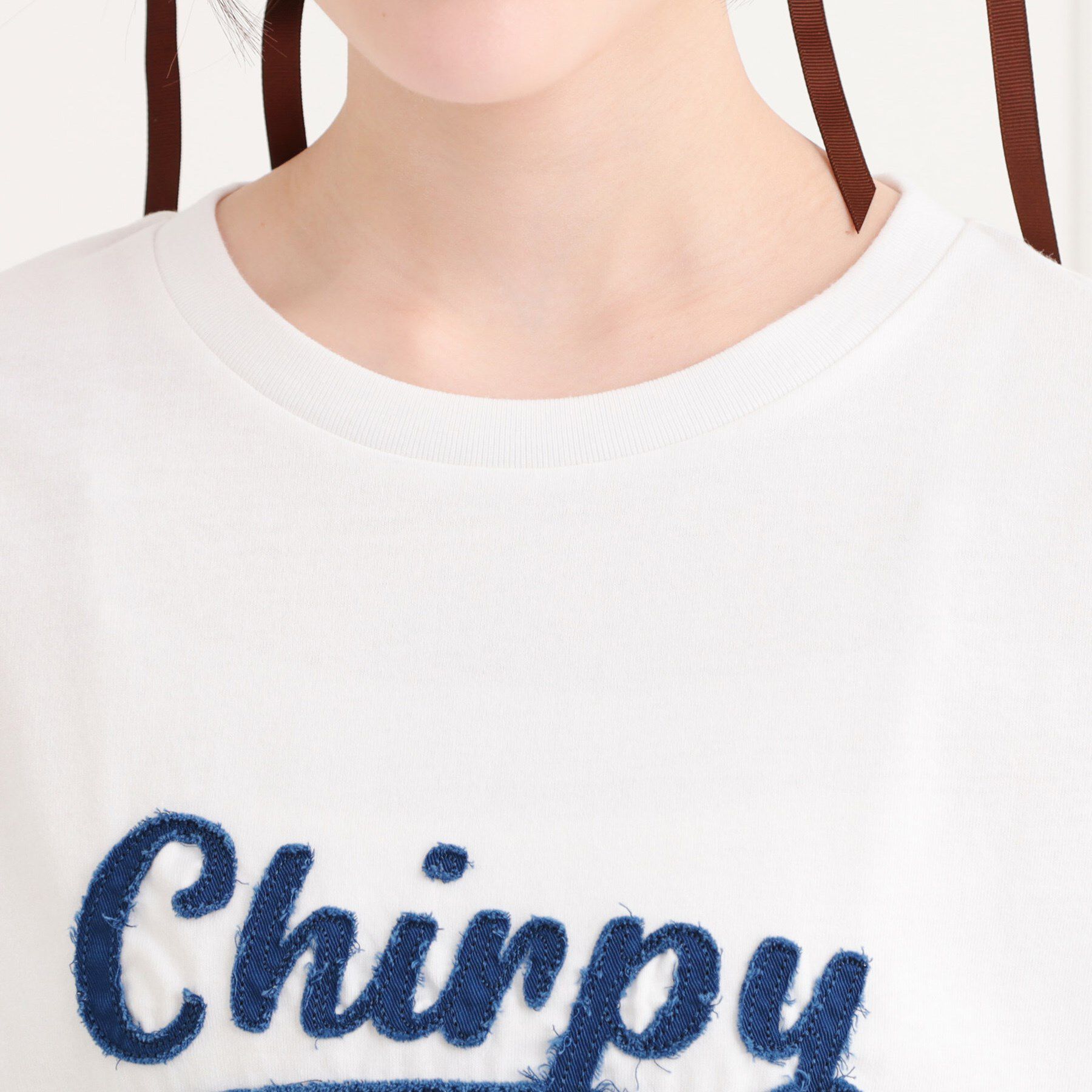 PINK-latte「ツイルアップリケTシャツ」|Tシャツ・カットソー|