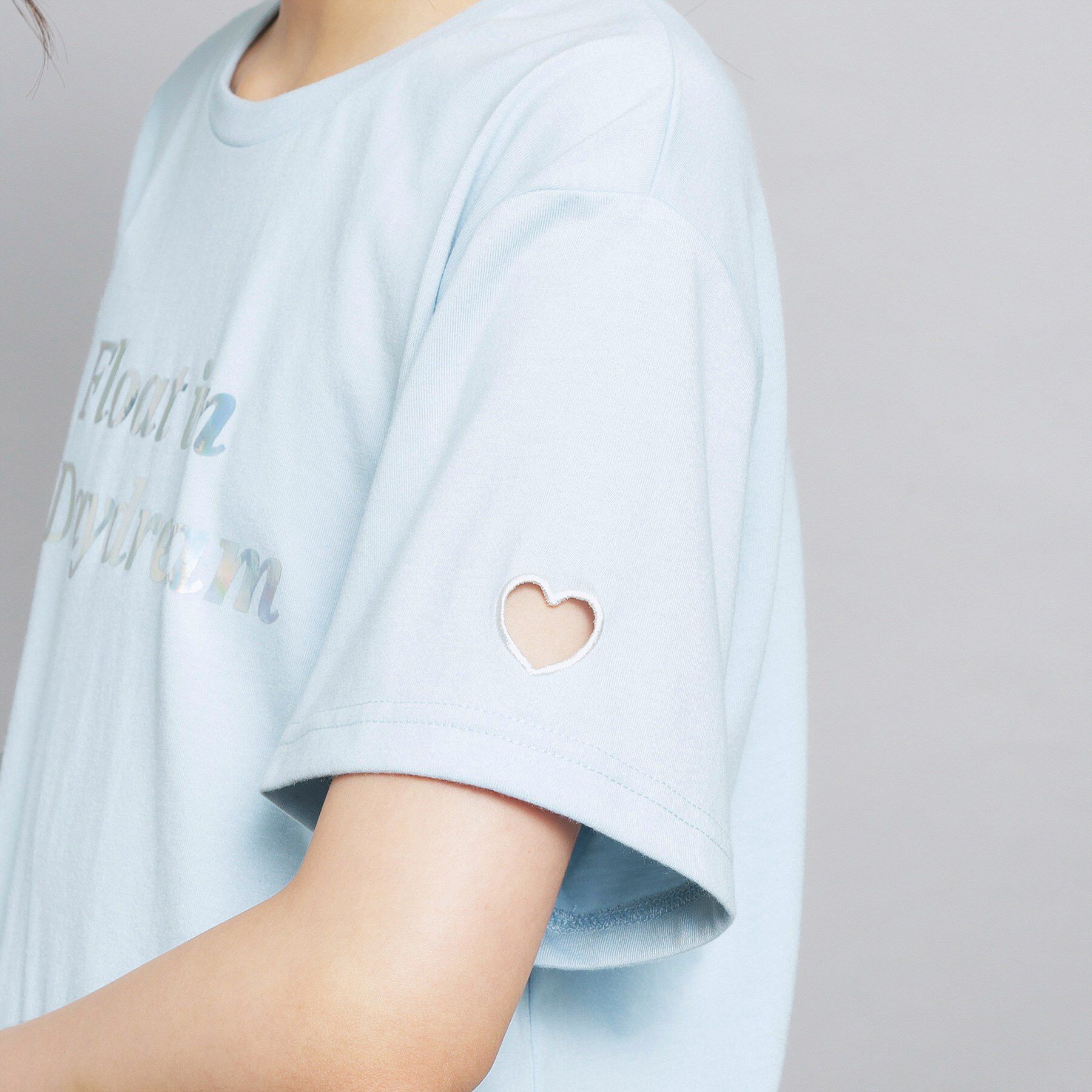 PINK-latte「オーロラプリントハートあきTシャツ」|Tシャツ・カットソー|