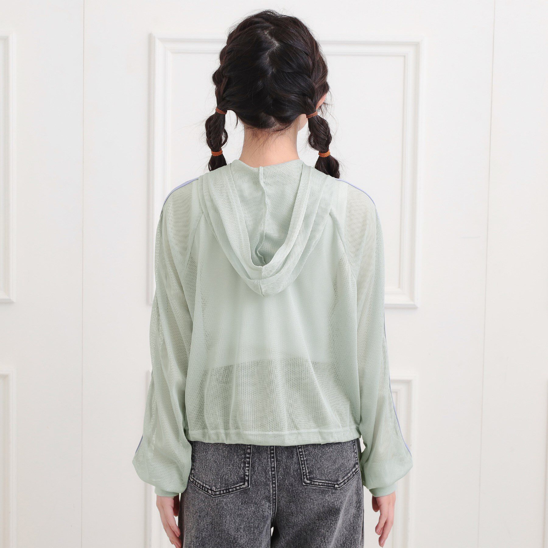 PINK-latte「メッシュラインジップパーカ」|パーカー|