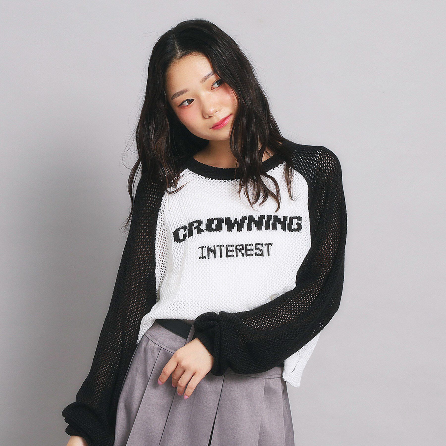 PINK-latte「【セットアイテム】メッシュニット＋タンクセット」|その他|ブラック(019)