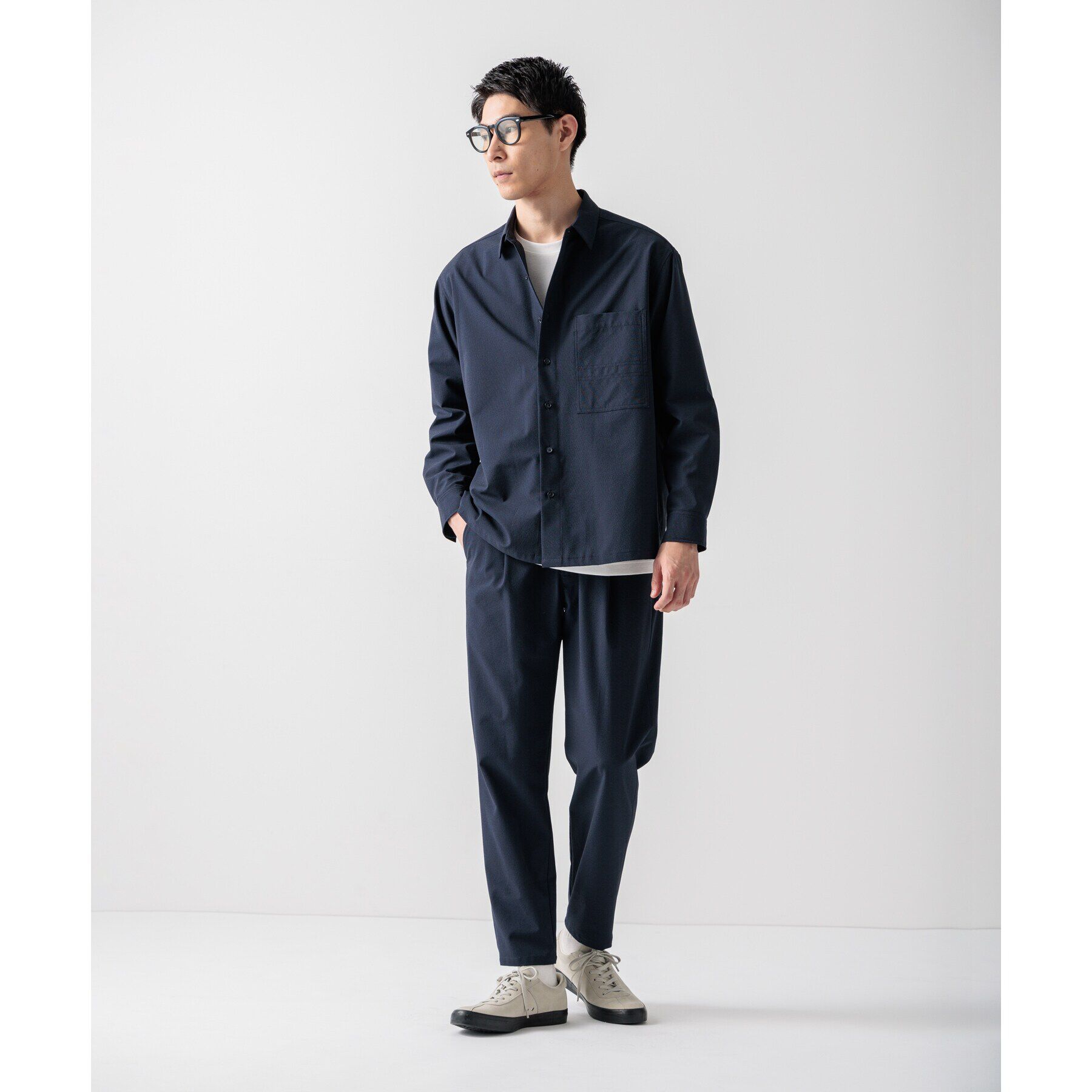 THE SHOP TK「【360&deg;ストレッチ／セットアップ可】リッチポリシャツ」|シャツ・ブラウス|