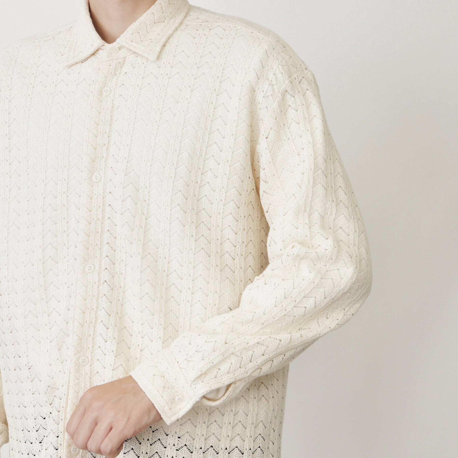 THE SHOP TK「テクスチャーニットシャツ」|シャツ・ブラウス|