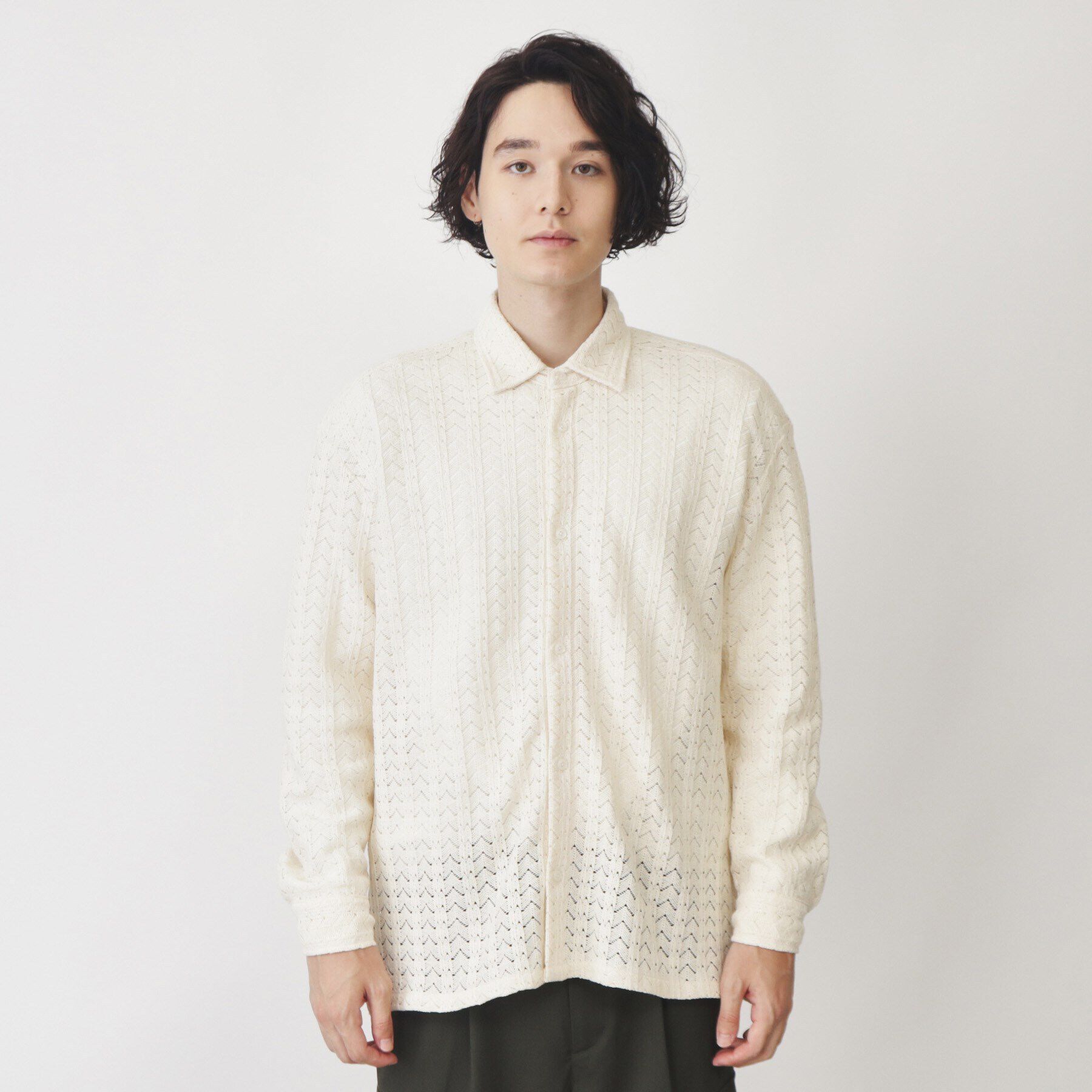 THE SHOP TK「テクスチャーニットシャツ」|シャツ・ブラウス|