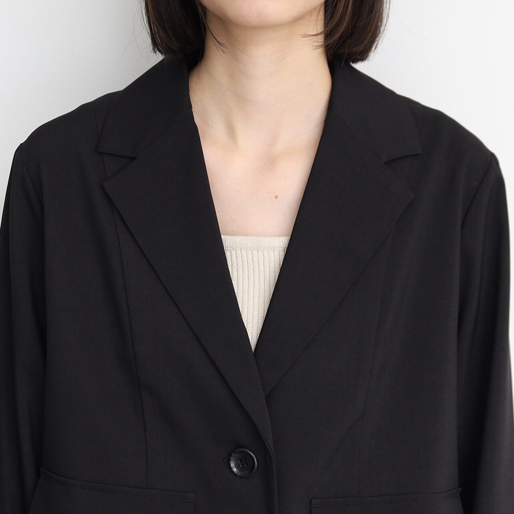 THE SHOP TK「【軽い/洗える/セットアップ可】フラップポケットショートジャケット」|テーラードジャケット|