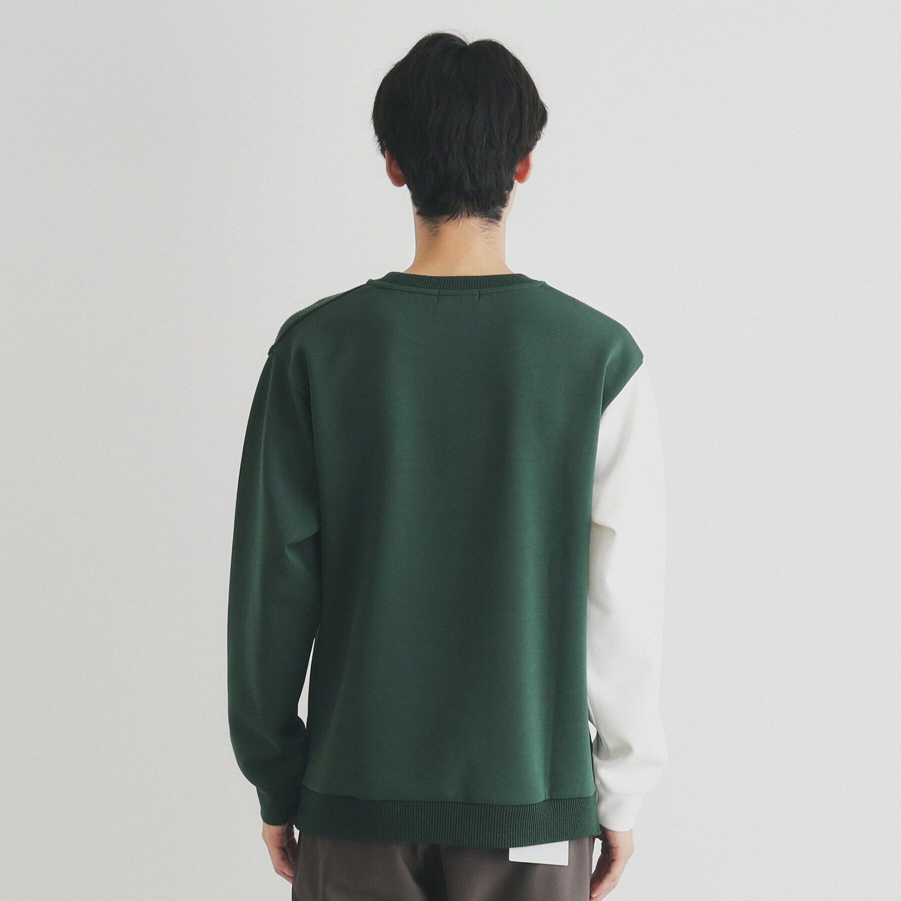 THE SHOP TK「異素材ブロッキングニットプルオーバー」|ニット・セーター|