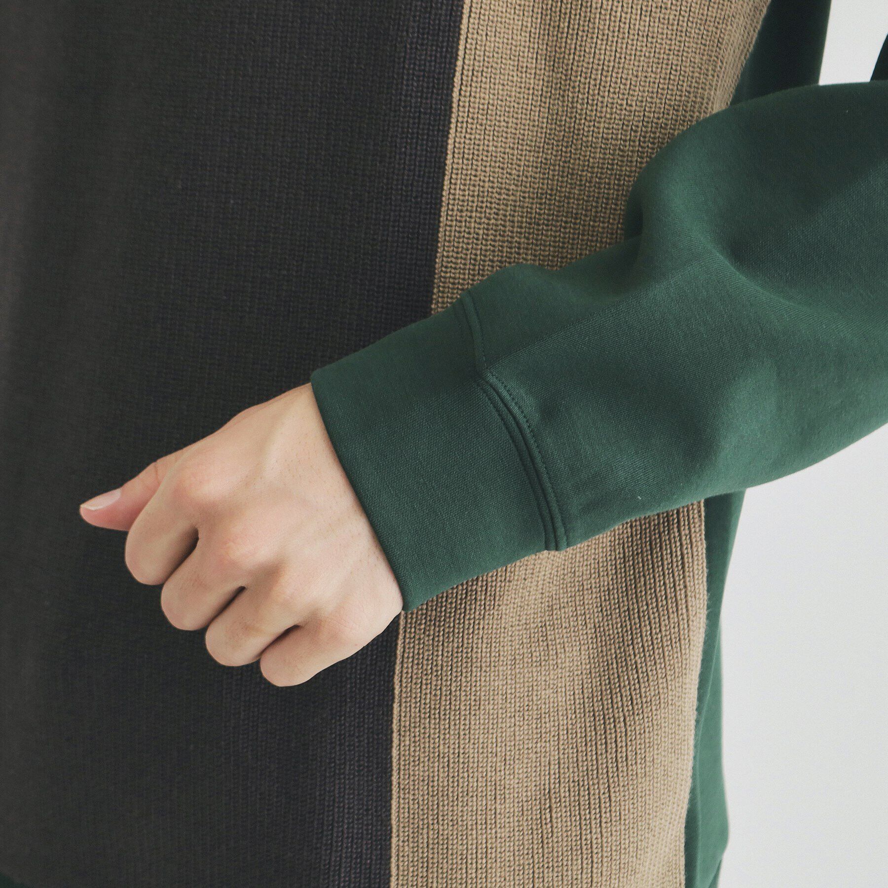 THE SHOP TK「異素材ブロッキングニットプルオーバー」|ニット・セーター|