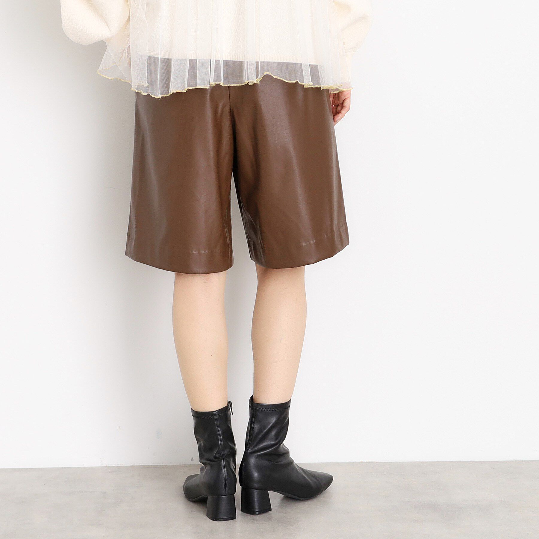 THE SHOP TK「【＠BAILA掲載】合皮ハーフパンツ」|その他|