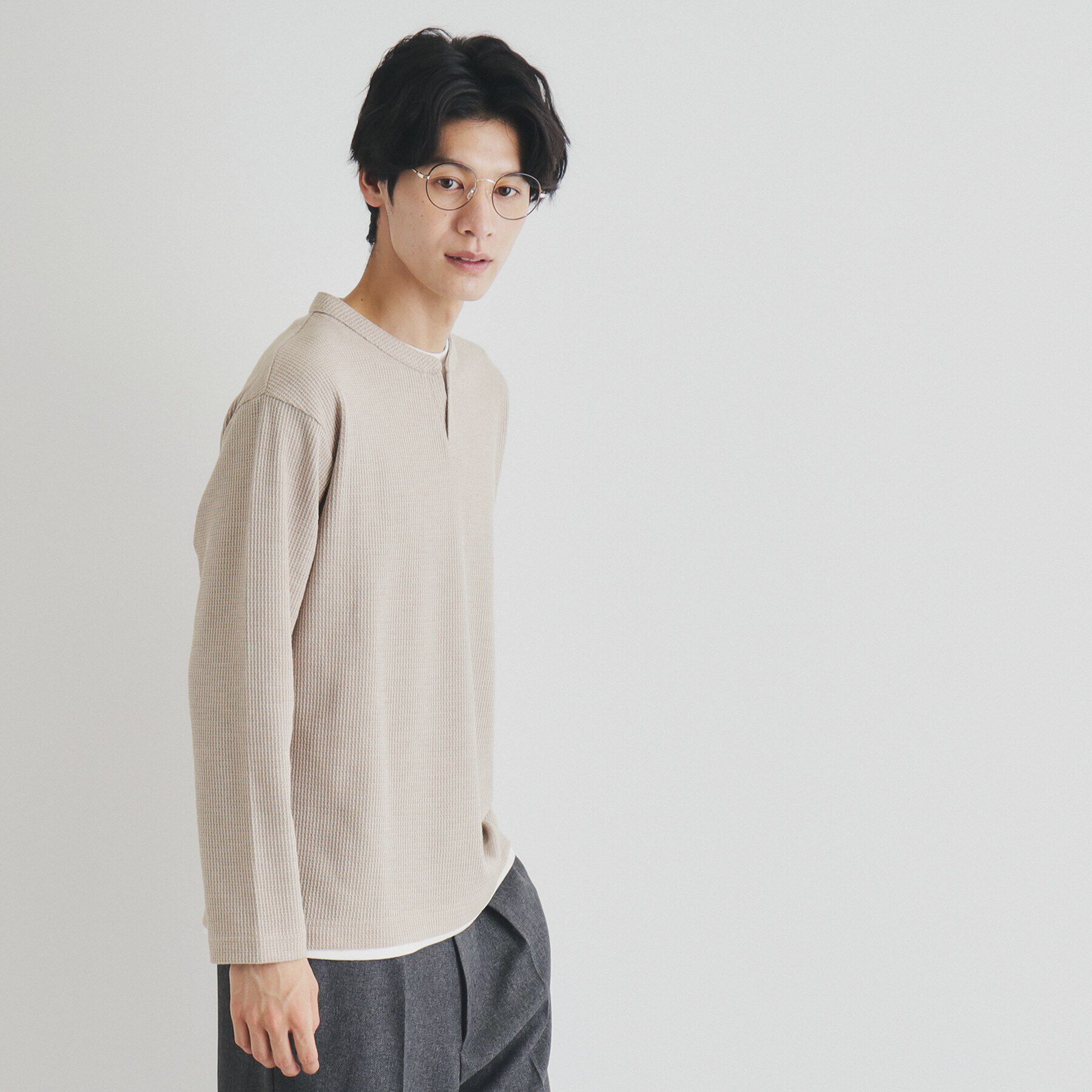 THE SHOP TK「スラブワッフルフェイクレイヤード長袖Tシャツ」|Tシャツ・カットソー|