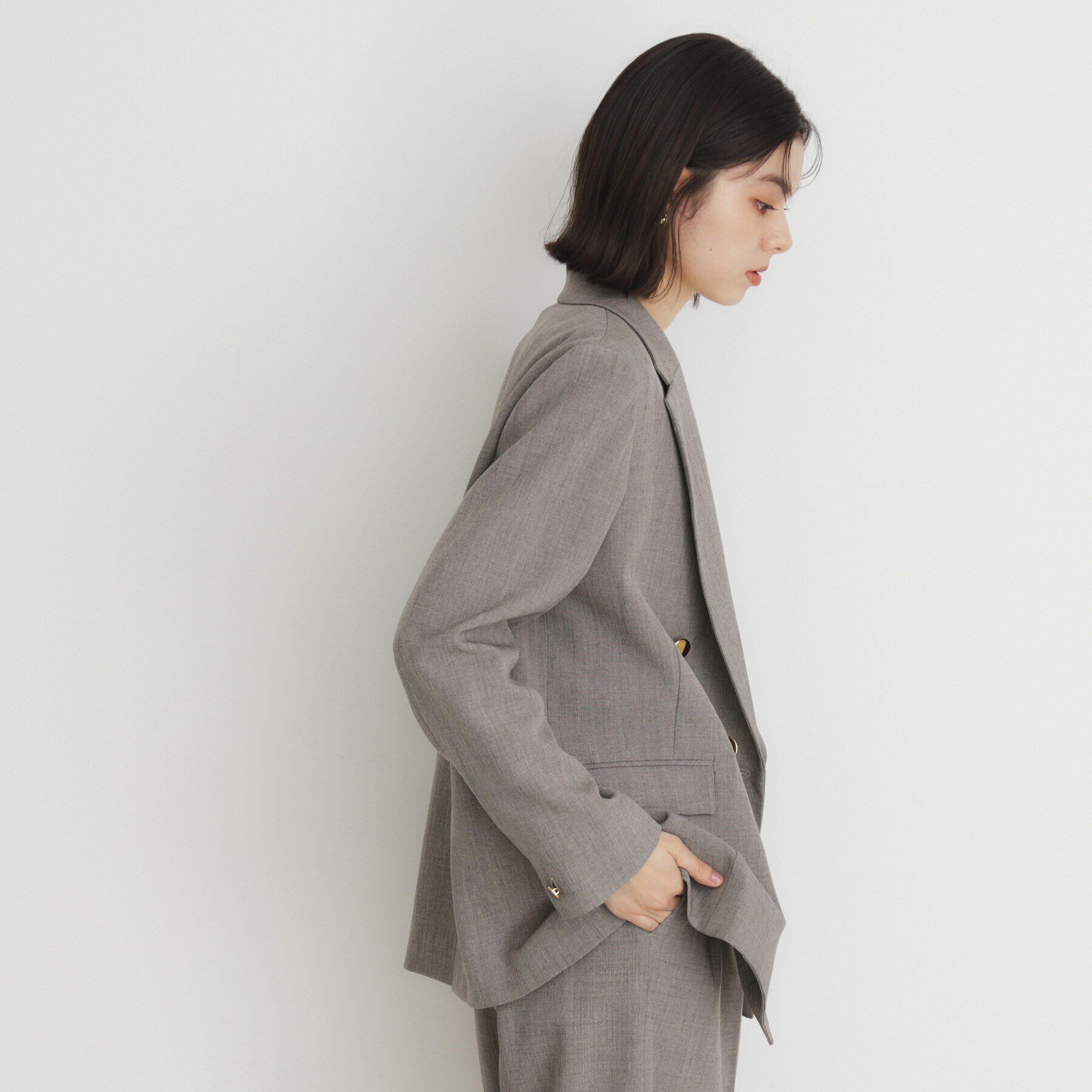 THE SHOP TK「【ONOFF活躍／セレモニー／通勤】CAVIAN Wブレストジャケット／洗える」|テーラードジャケット|