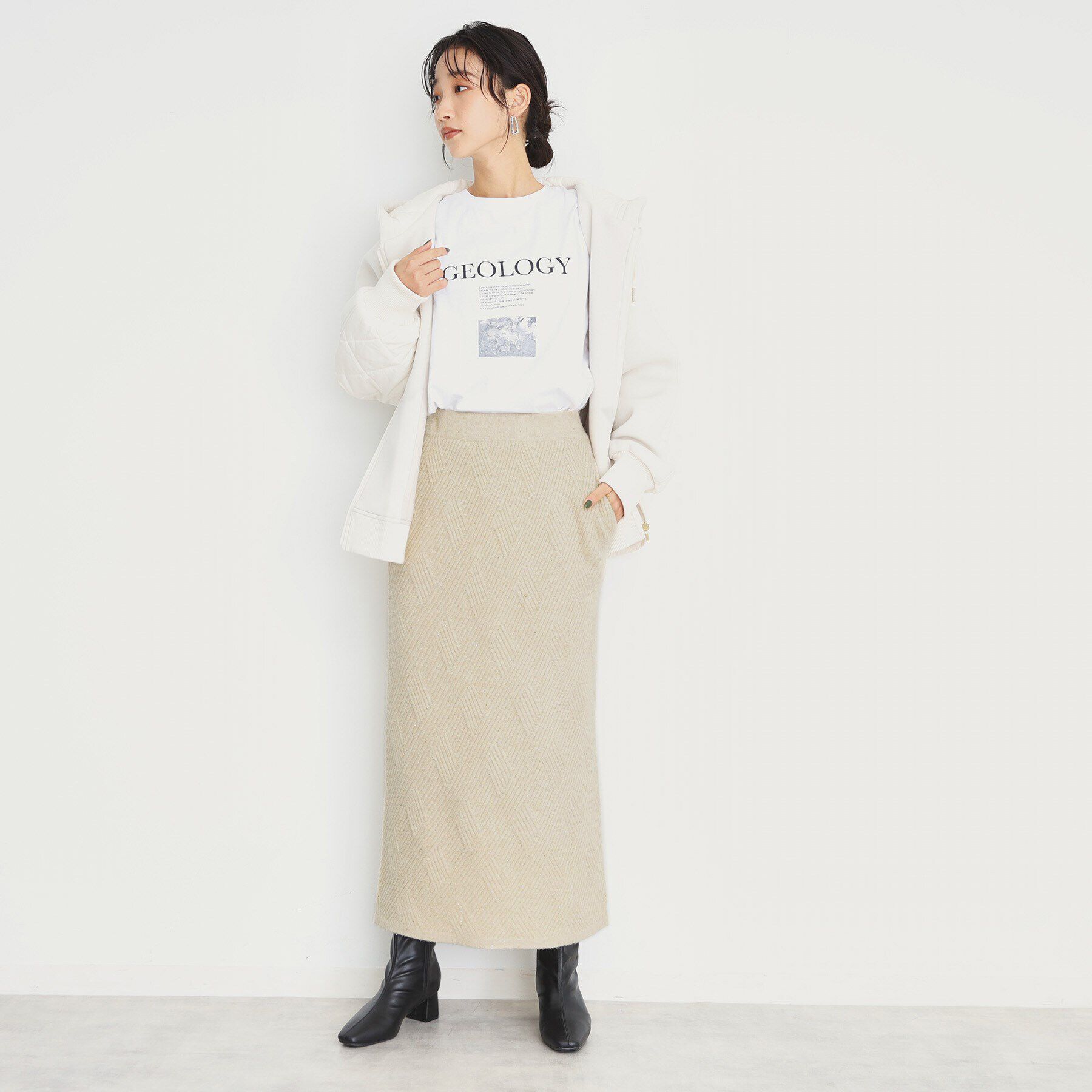 THE SHOP TK「リンクススパンコールニットスカート/洗える」|スカート|