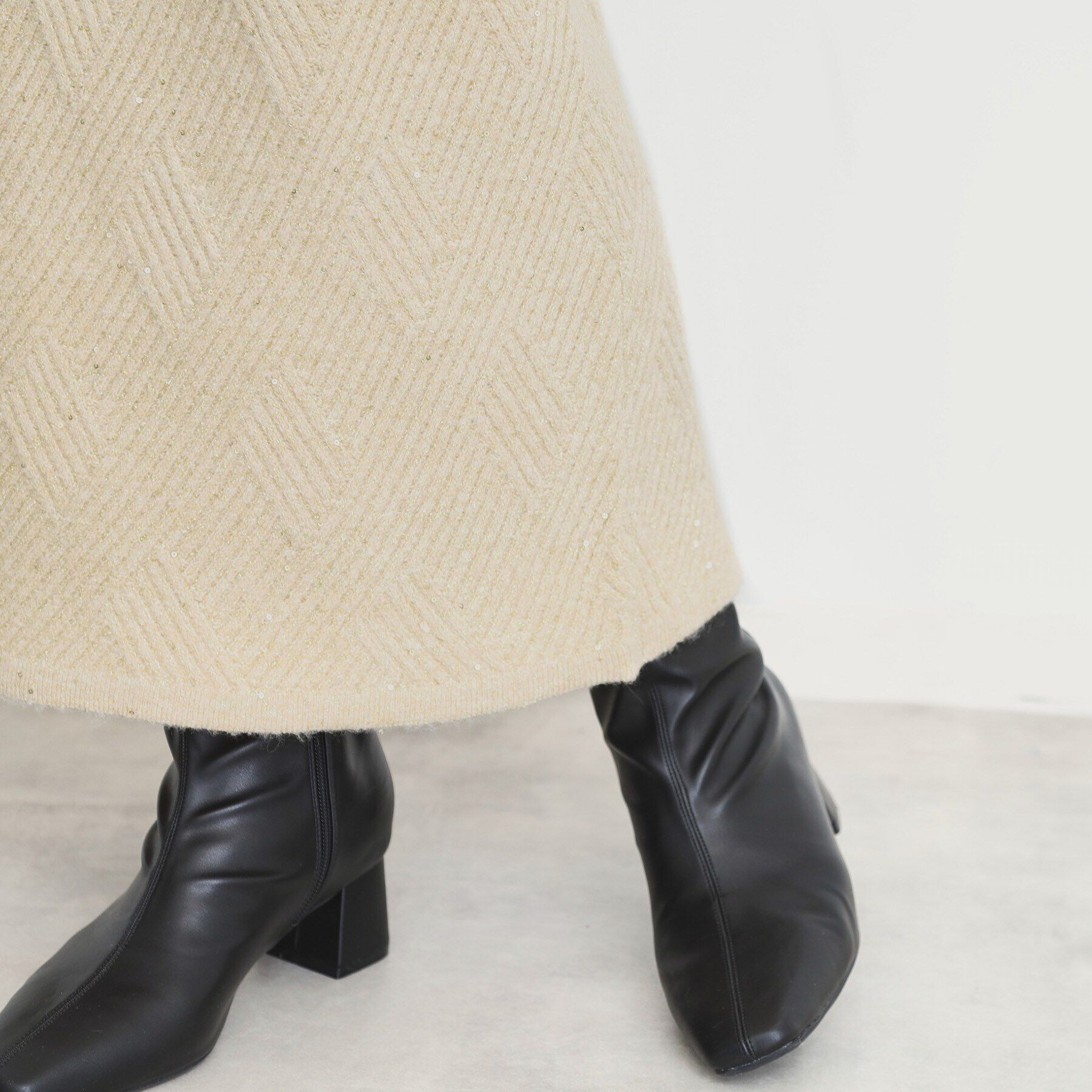 THE SHOP TK「リンクススパンコールニットスカート/洗える」|スカート|