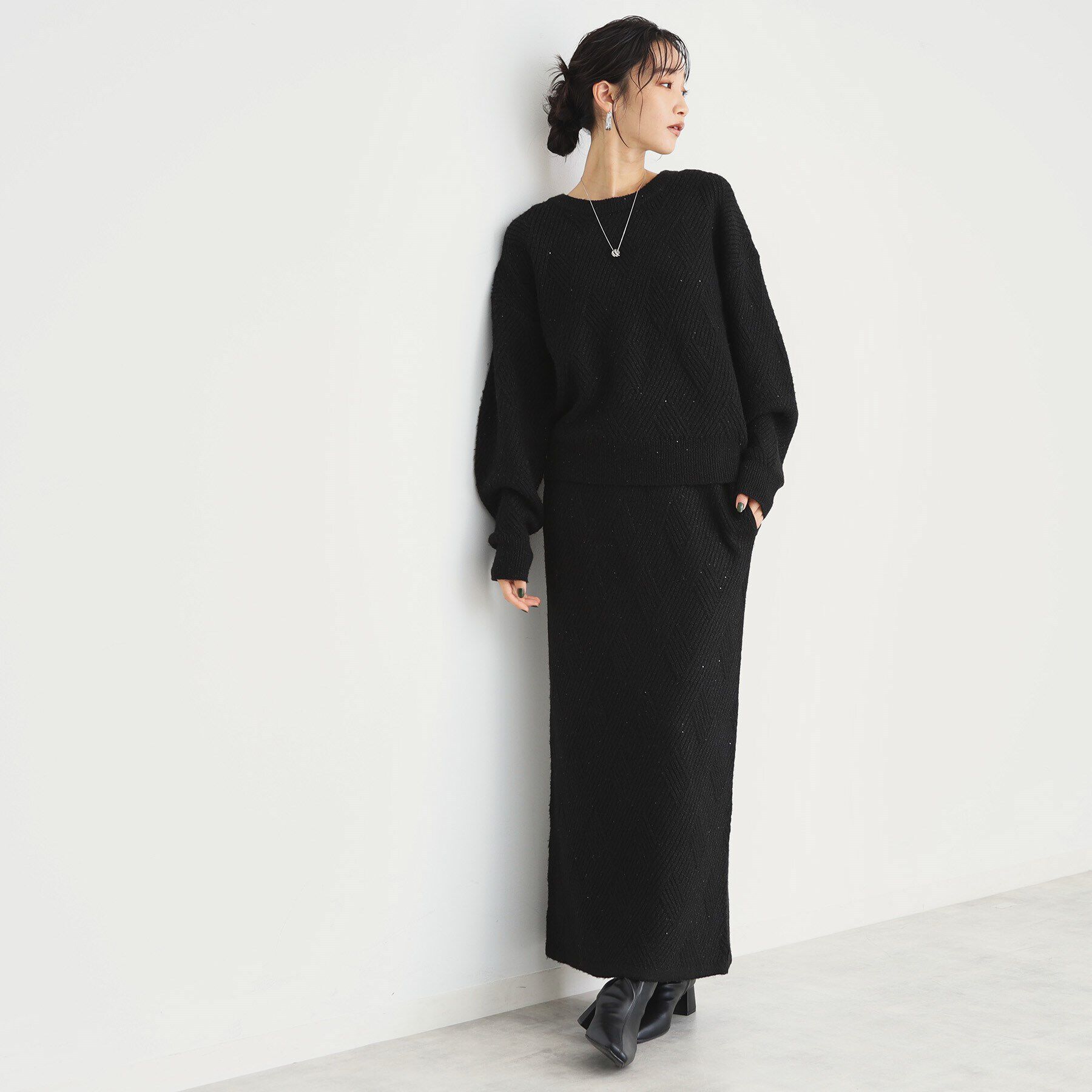 THE SHOP TK「リンクススパンコールニットスカート/洗える」|スカート|