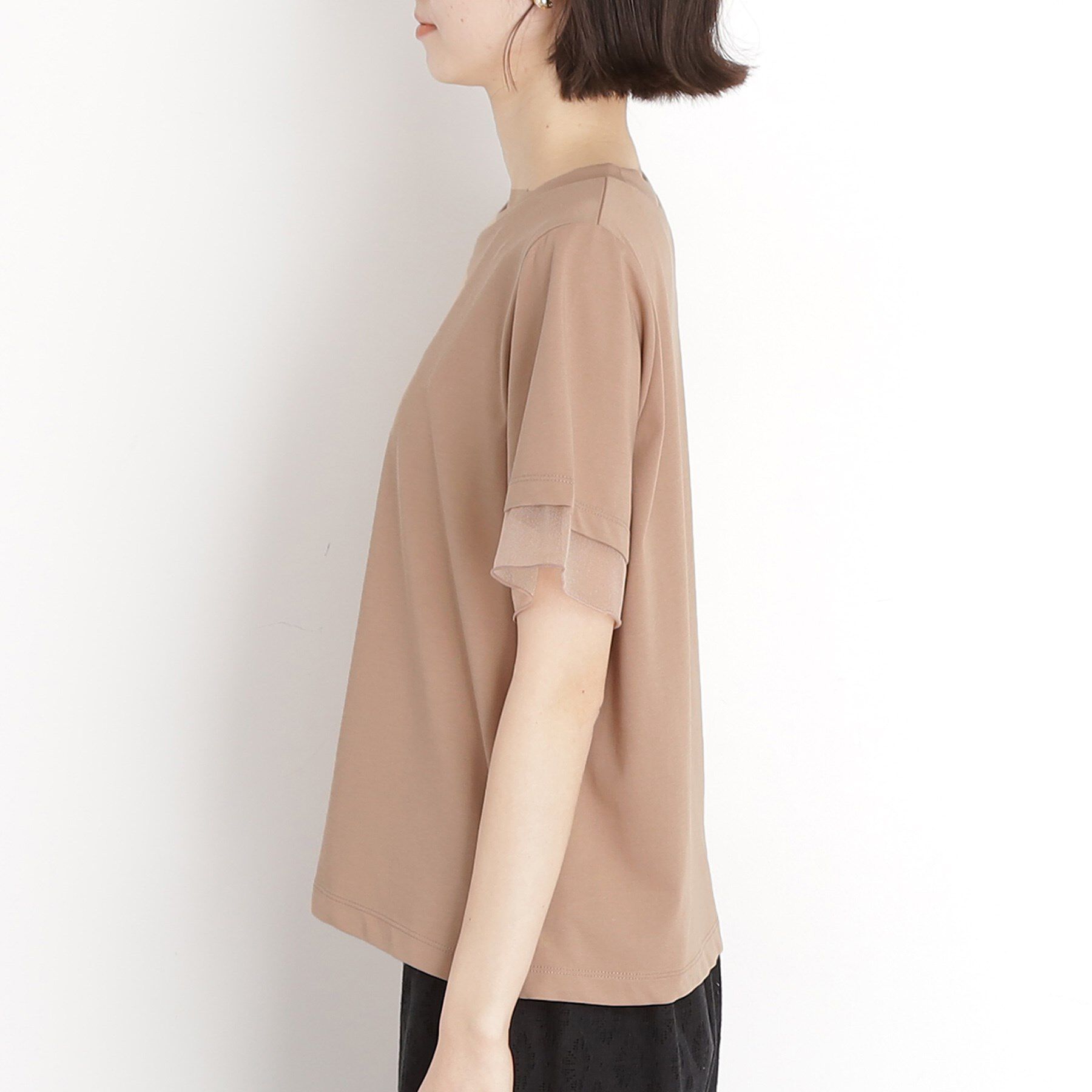 THE SHOP TK「袖シアーTシャツ【接触冷感/洗濯機OK】」|Tシャツ・カットソー|