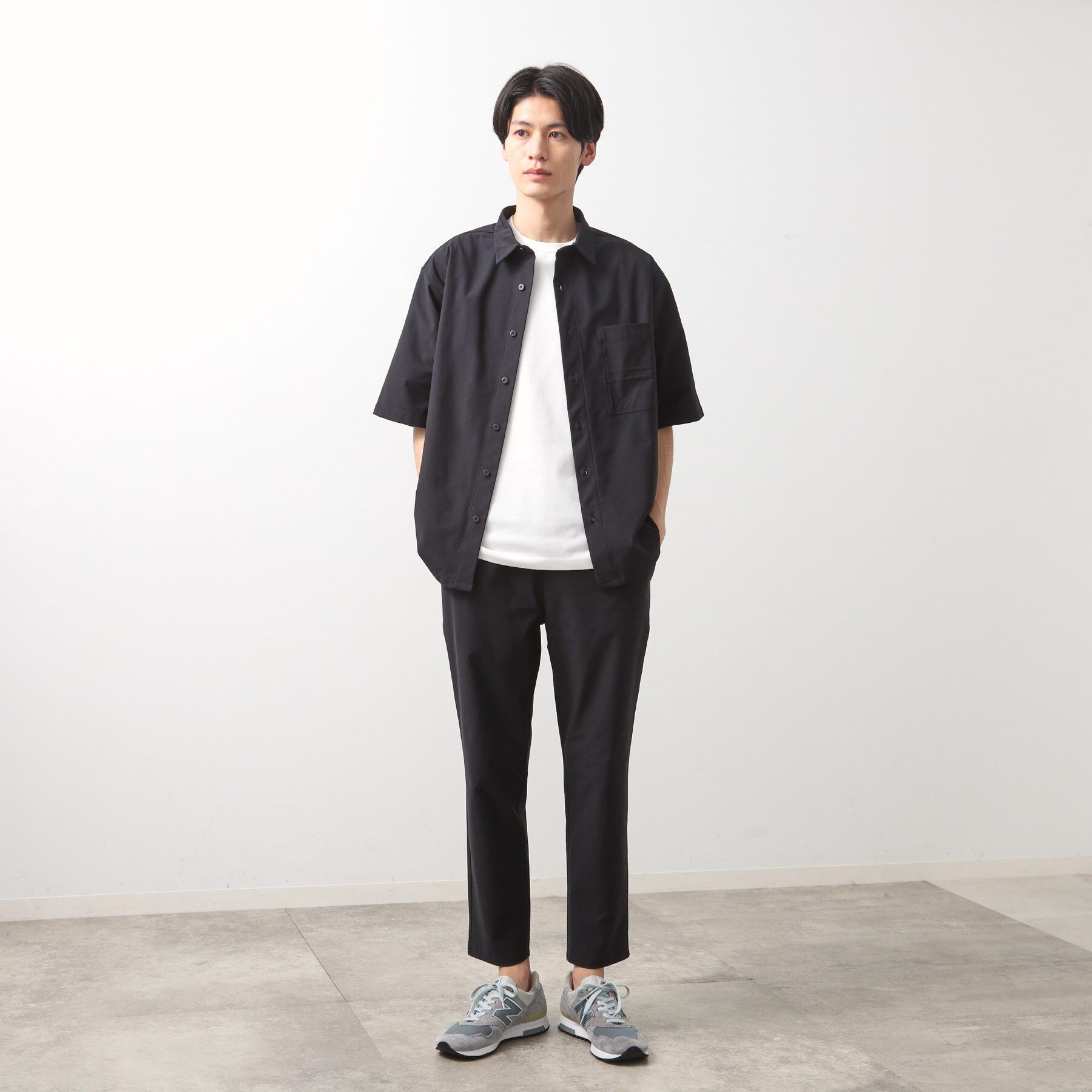 THE SHOP TK「パーフェクテックツイル5分袖シャツ【セットアップ可/吸水速乾/UVカット/アンチピリング】」|シャツ・ブラウス|