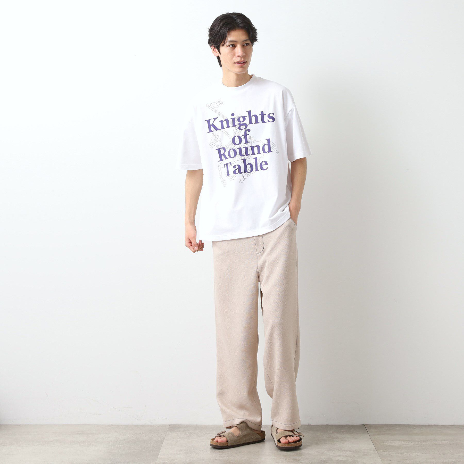 THE SHOP TK「スウェード半袖ロゴTシャツ　洗濯機OK」|Tシャツ・カットソー|