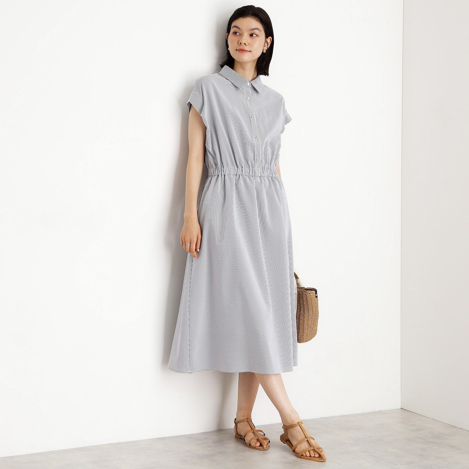 THE SHOP TK「サッカーワンピース【洗濯機OK/UVカット】」|ワンピース|チャコールグレー(3