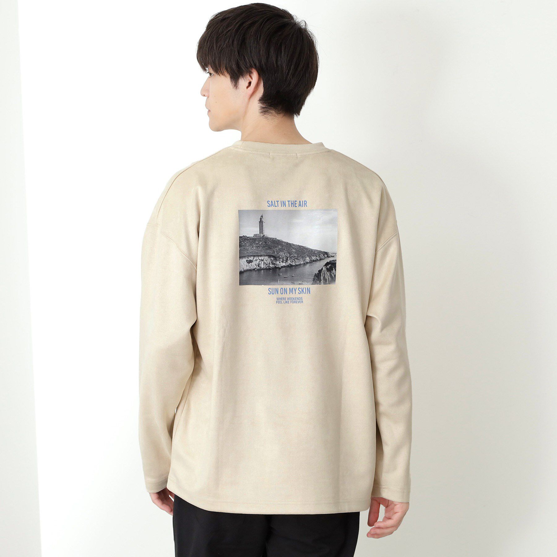 THE SHOP TK「スエード フォトプリントスウェット 【洗濯機OK】」|Tシャツ・カットソー|アイボリー(104)