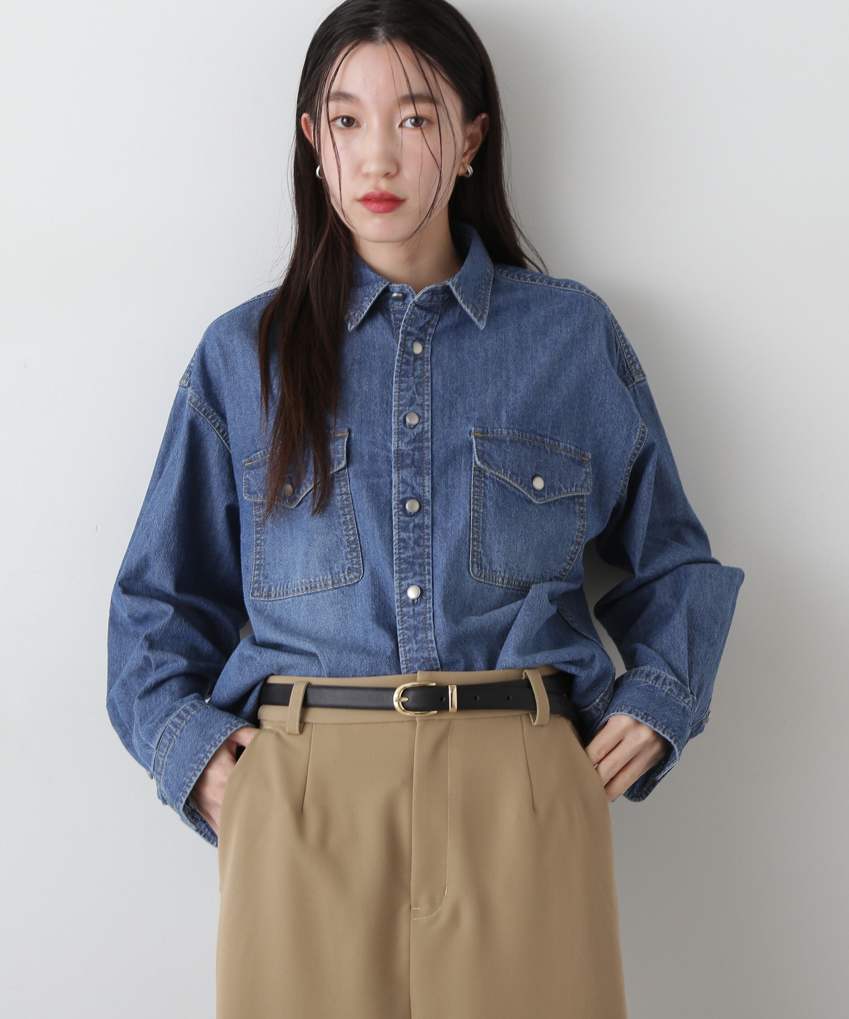  「ルーズデニムシャツ」|シャツ・ブラウス|