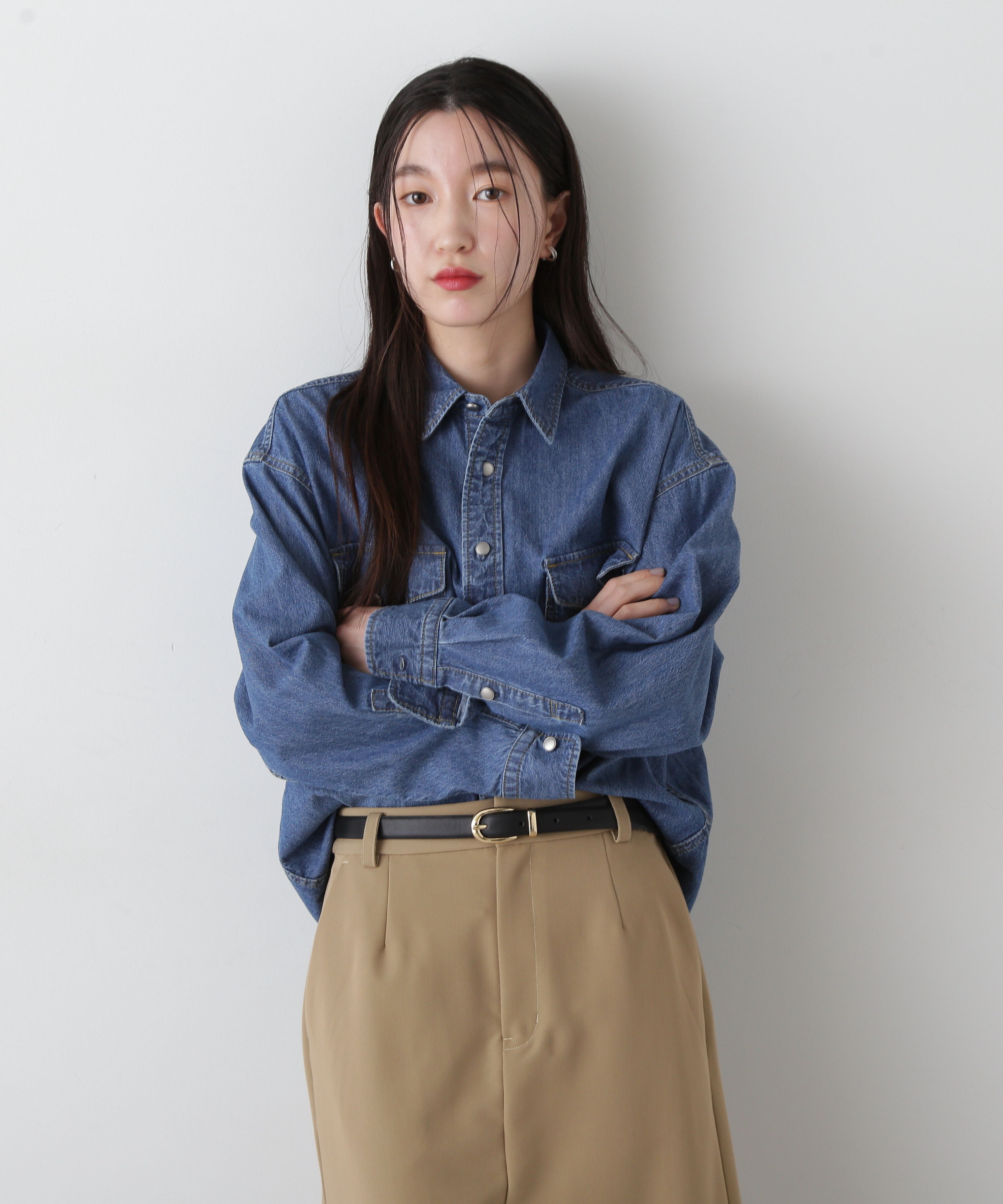  「ルーズデニムシャツ」|シャツ・ブラウス|