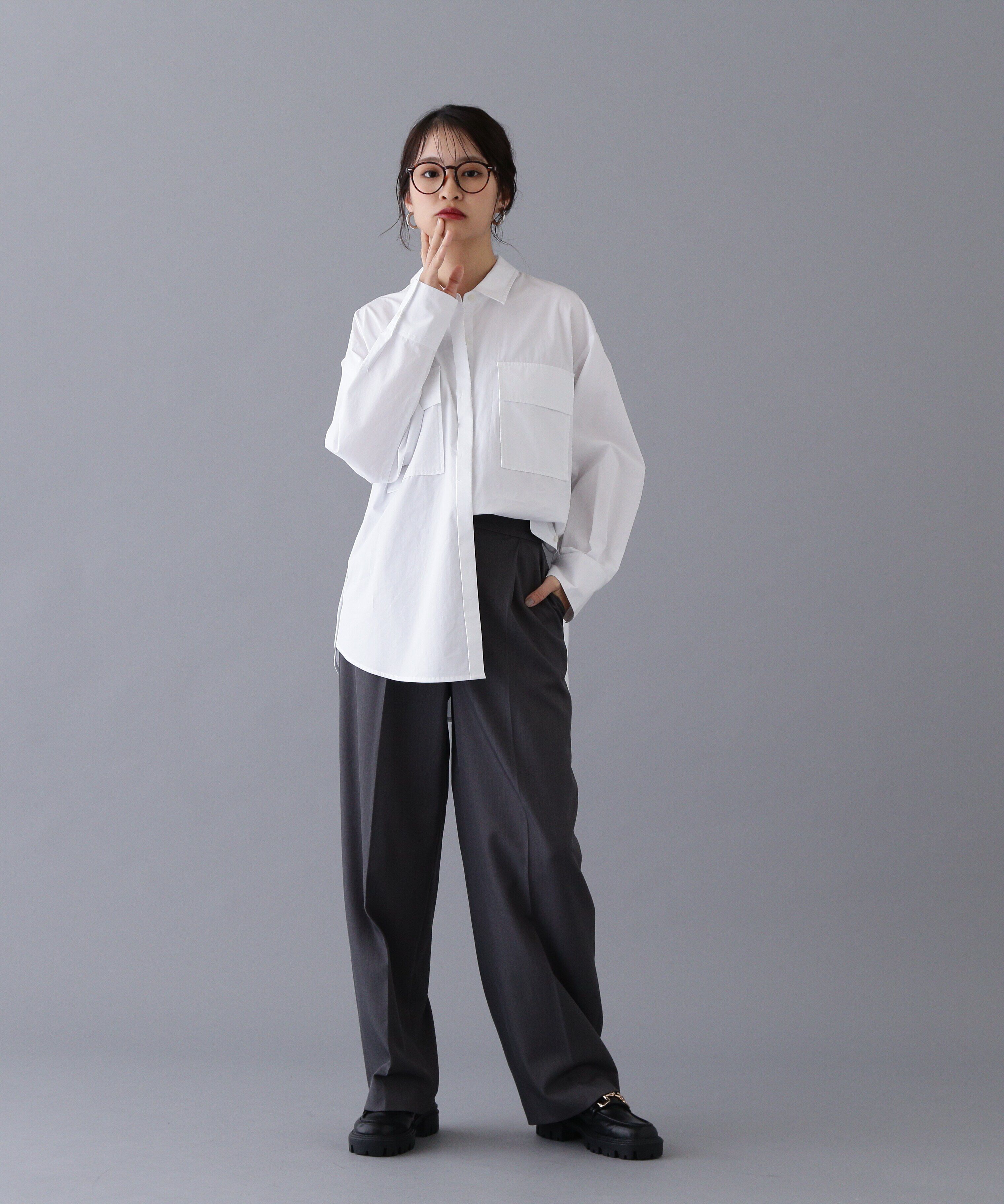  「オーバーサイズフラップシャツ」|シャツ・ブラウス|