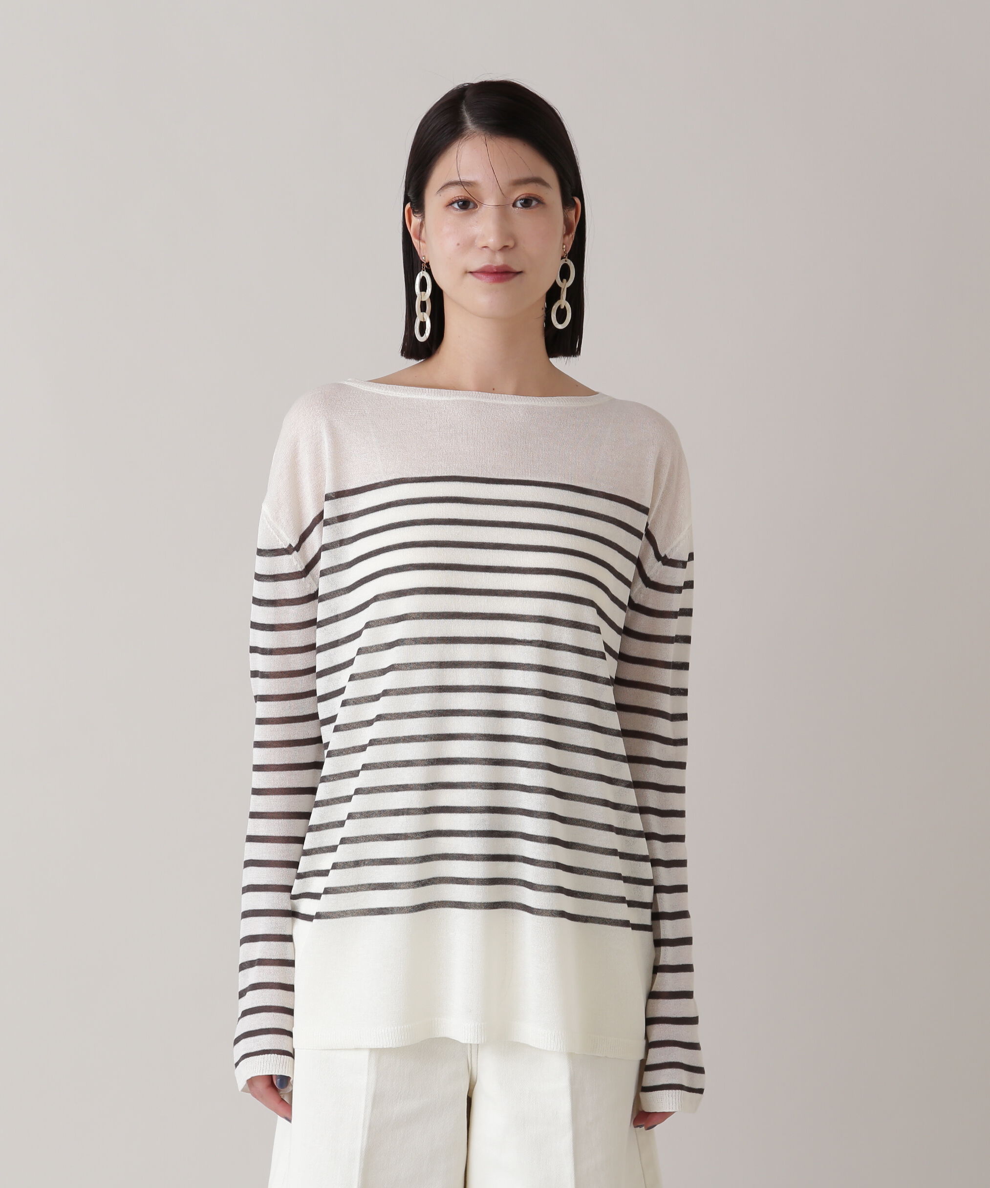  「シアーボーダーニット」|ニット・セーター|