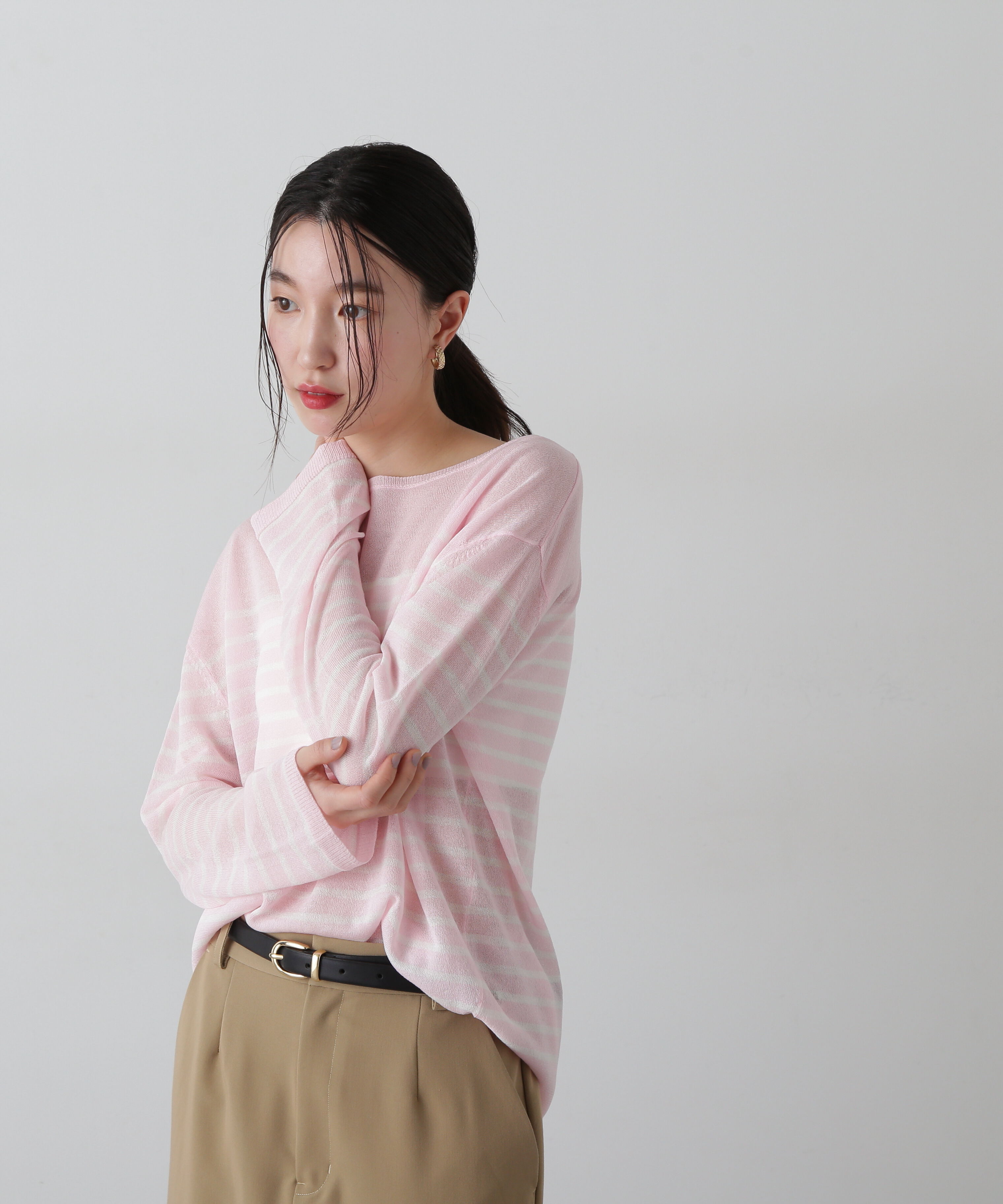  「シアーボーダーニット」|ニット・セーター|