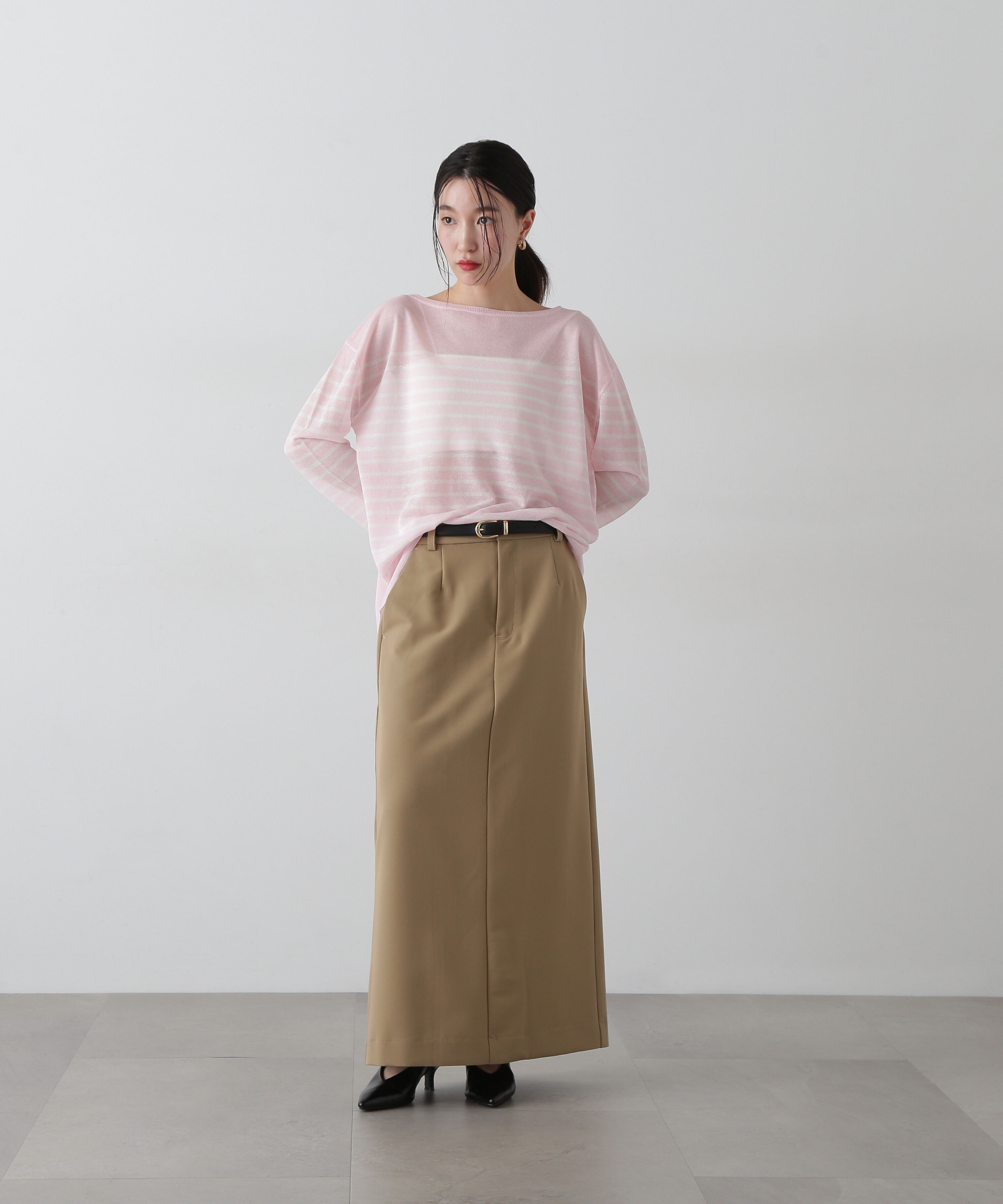  「シアーボーダーニット」|ニット・セーター|